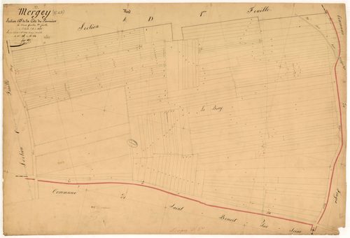 Mergey, section D dite de la côte du Pommier, feuille n° 2, parcelles n°198 à 364