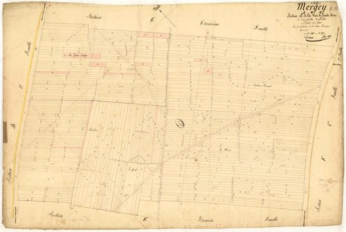 Mergey, section E dite de la voie de froide rive, feuille n° 2, parcelles n°448 à 873