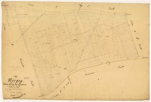 Mergey, section E dite de la voie de froide rive, feuille n° 4, parcelles n°1273 à 1552