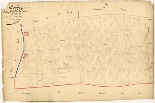 Mergey, section F dite de la voie des crans, feuille n° 1, parcelles n°1 à 346