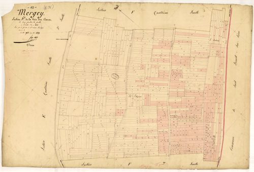 Mergey, section F dite de la voie des crans, feuille n° 3, parcelles n°946 à 1489