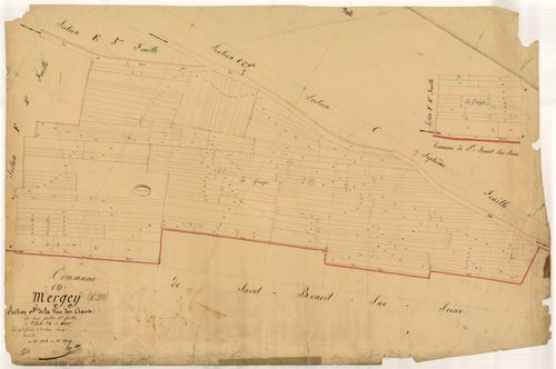Mergey, section F dite de la voie des crans, feuille n° 5, parcelles n°2022 à 2209