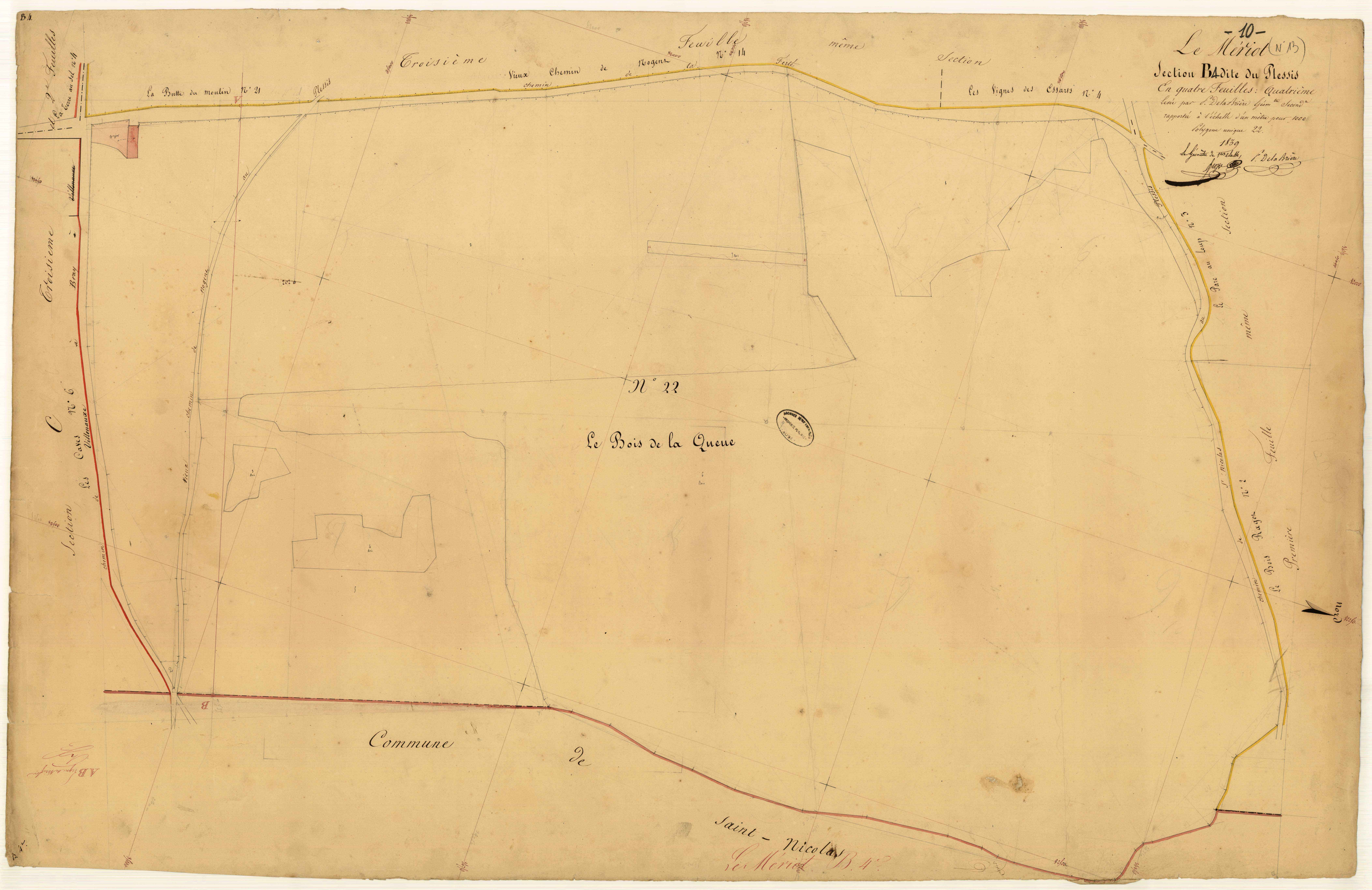 Le Mériot, section B dite du Plessis, feuille n° 4