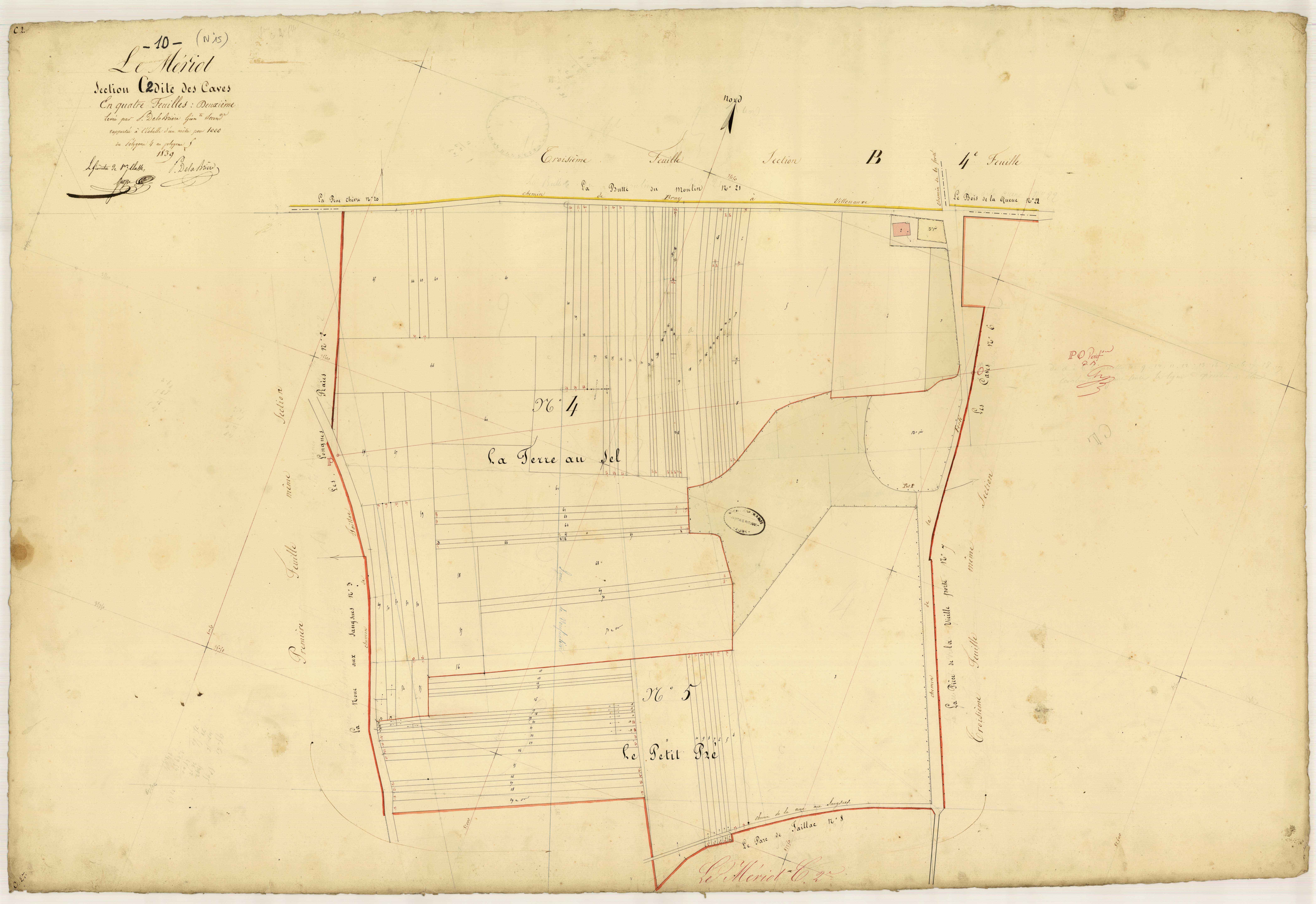 Le Mériot, section C dite des Caves, feuille n° 2