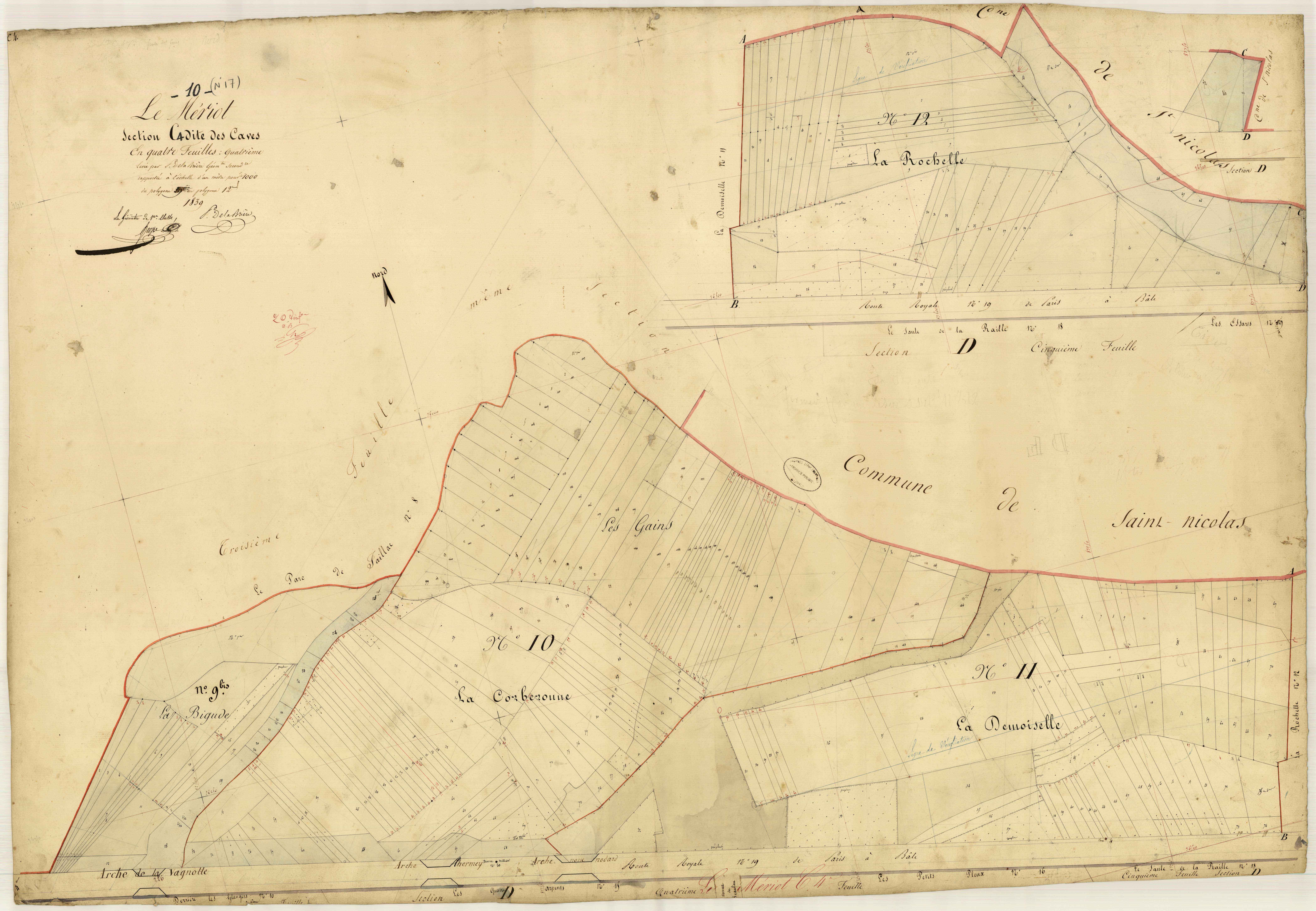 Le Mériot, section C dite des Caves, feuille n° 4