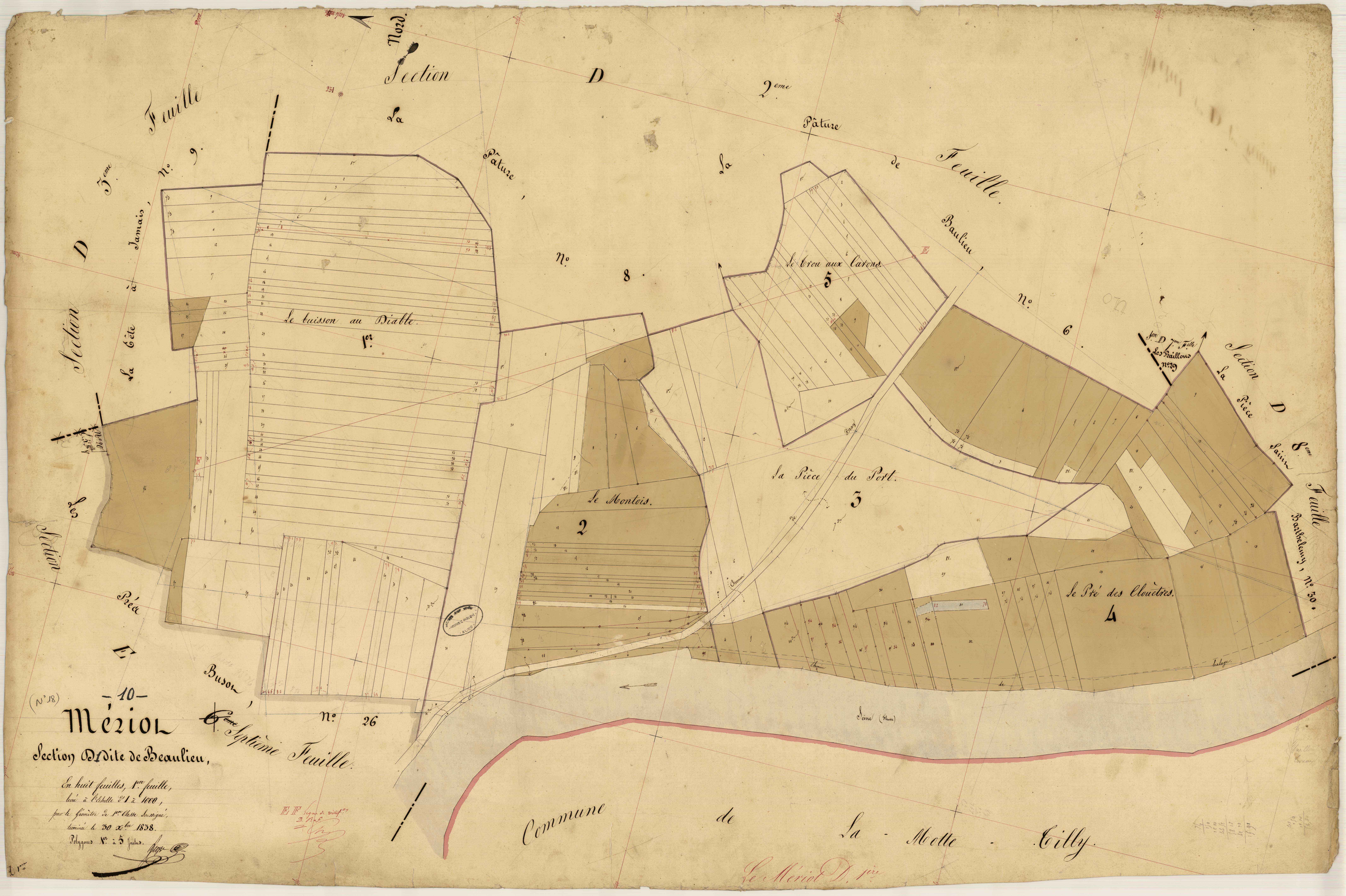 Le Mériot, section D dite de Beaulieu, feuille n° 1