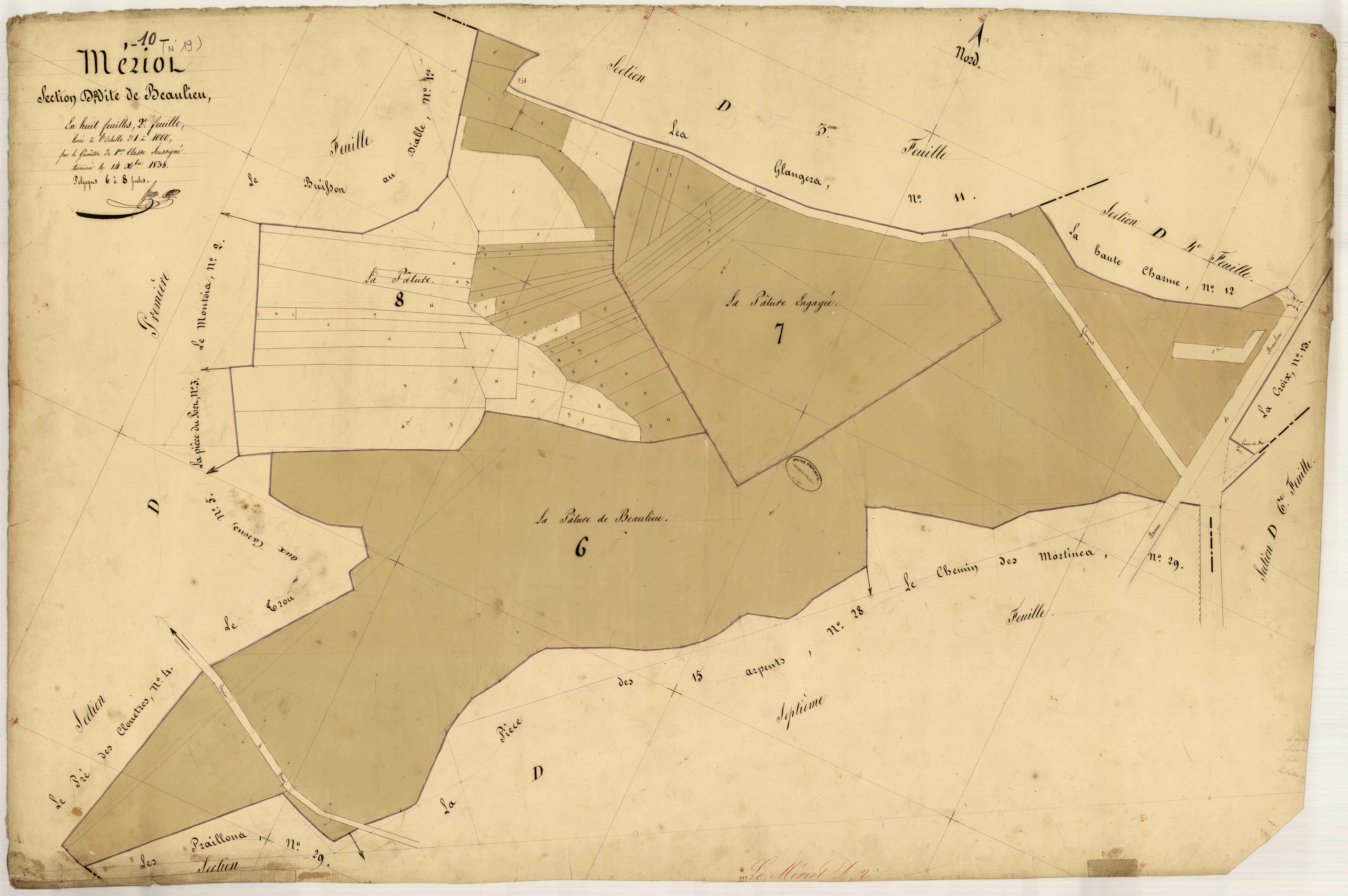 Le Mériot, section D dite de Beaulieu, feuille n° 2