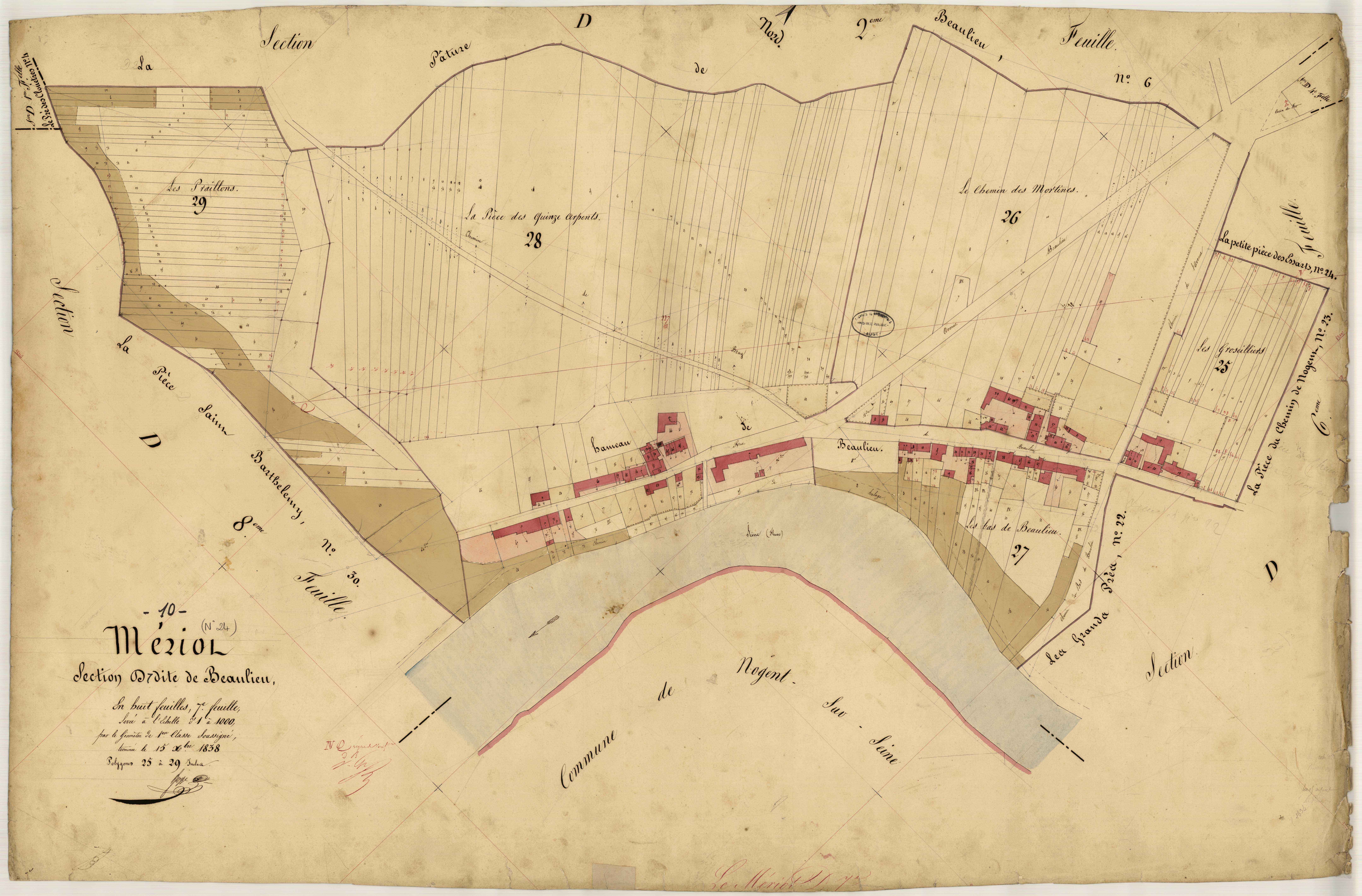 Le Mériot, section D dite de Beaulieu, feuille n° 7