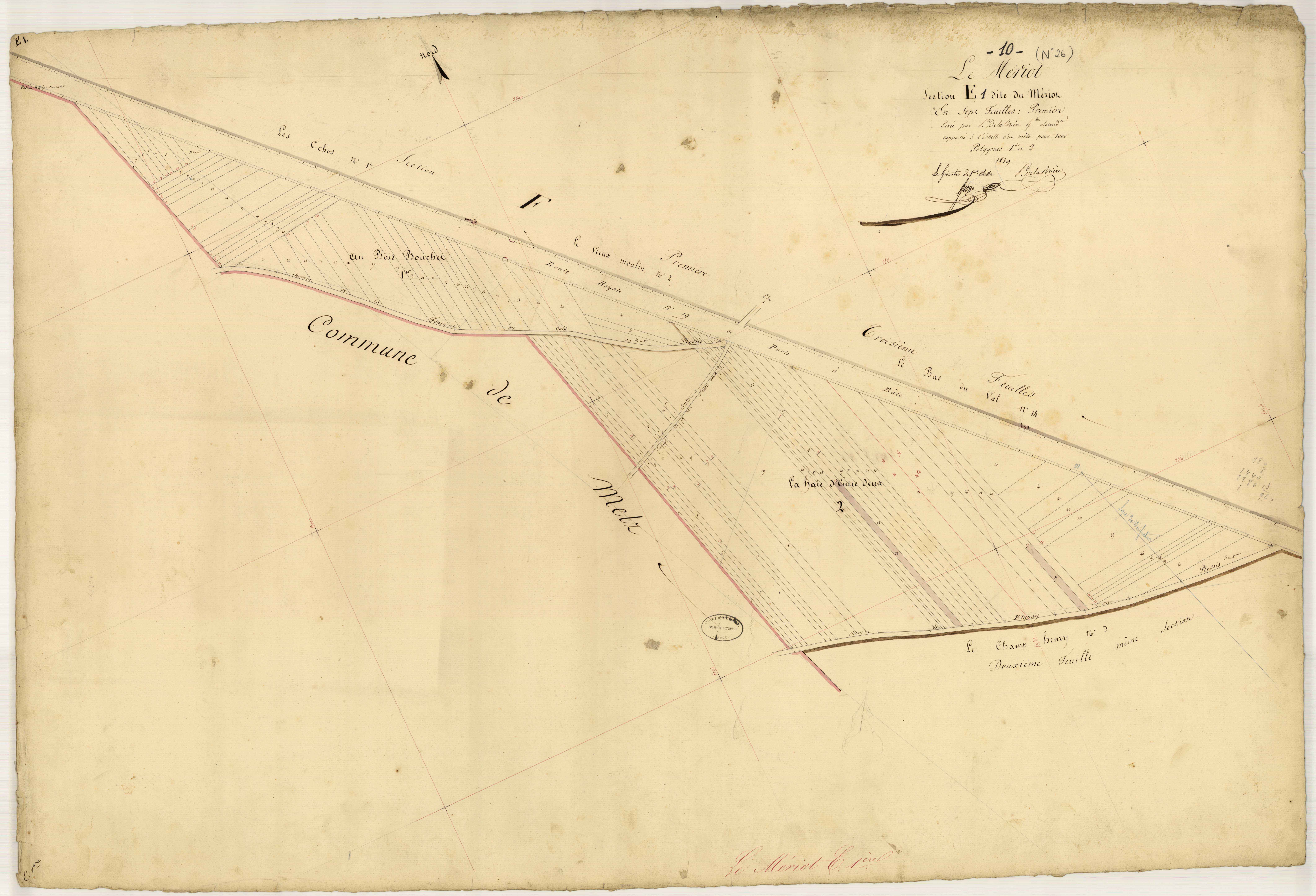 Le Mériot, section E dite du Mériot, feuille n° 1