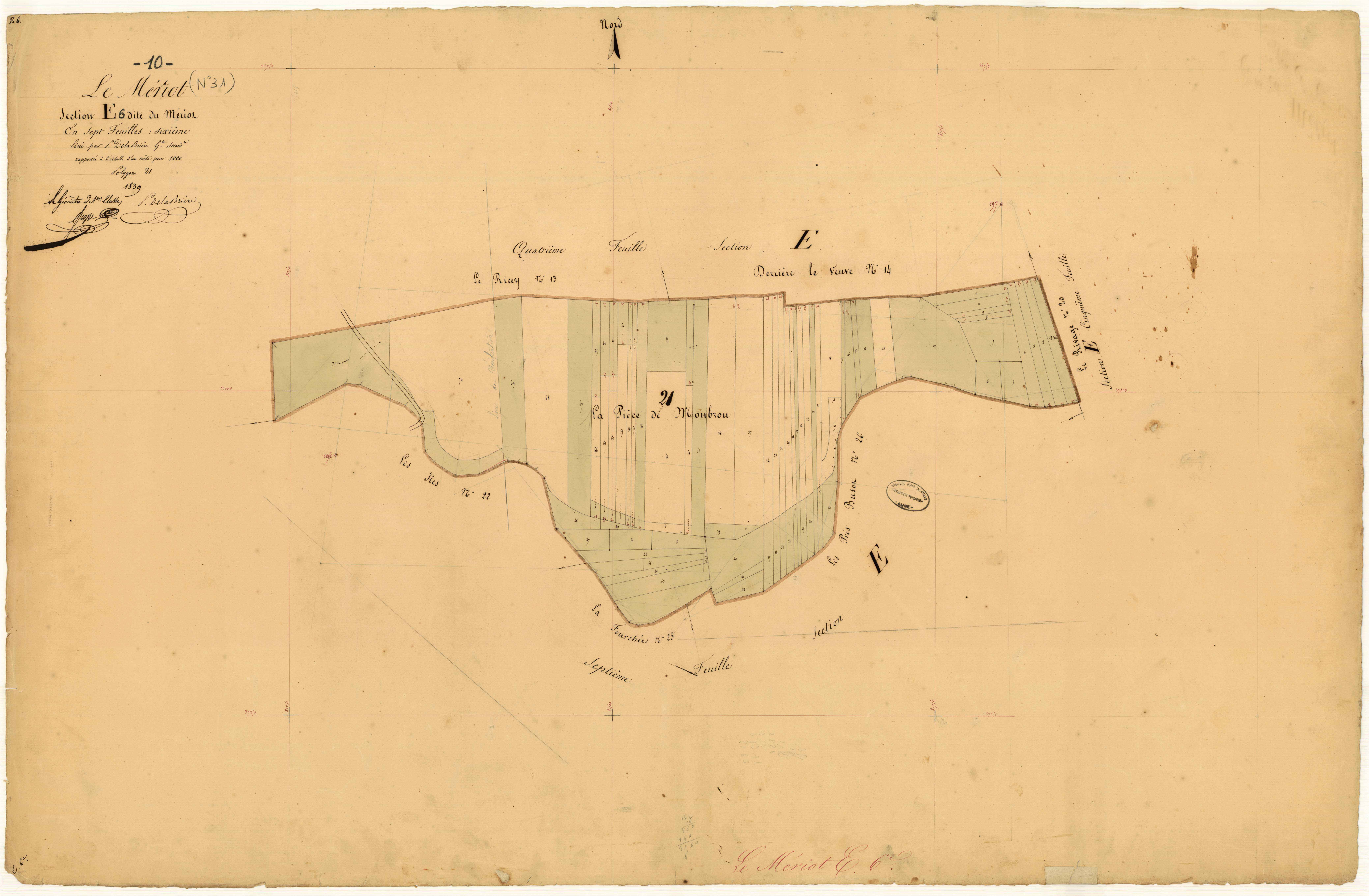 Le Mériot, section E dite du Mériot, feuille n° 6