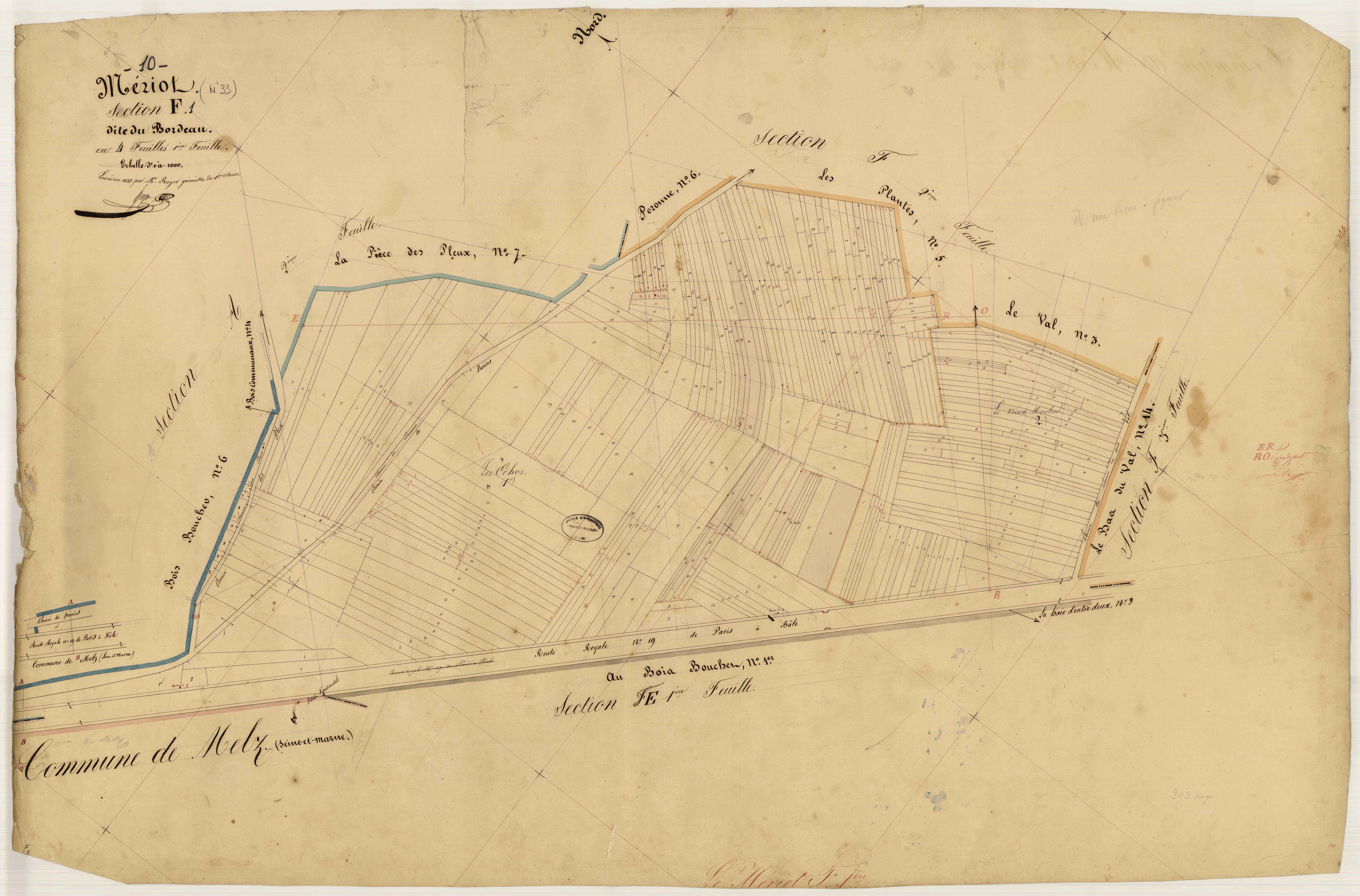 Le Mériot, section F dite du Bordeau, feuille n° 1