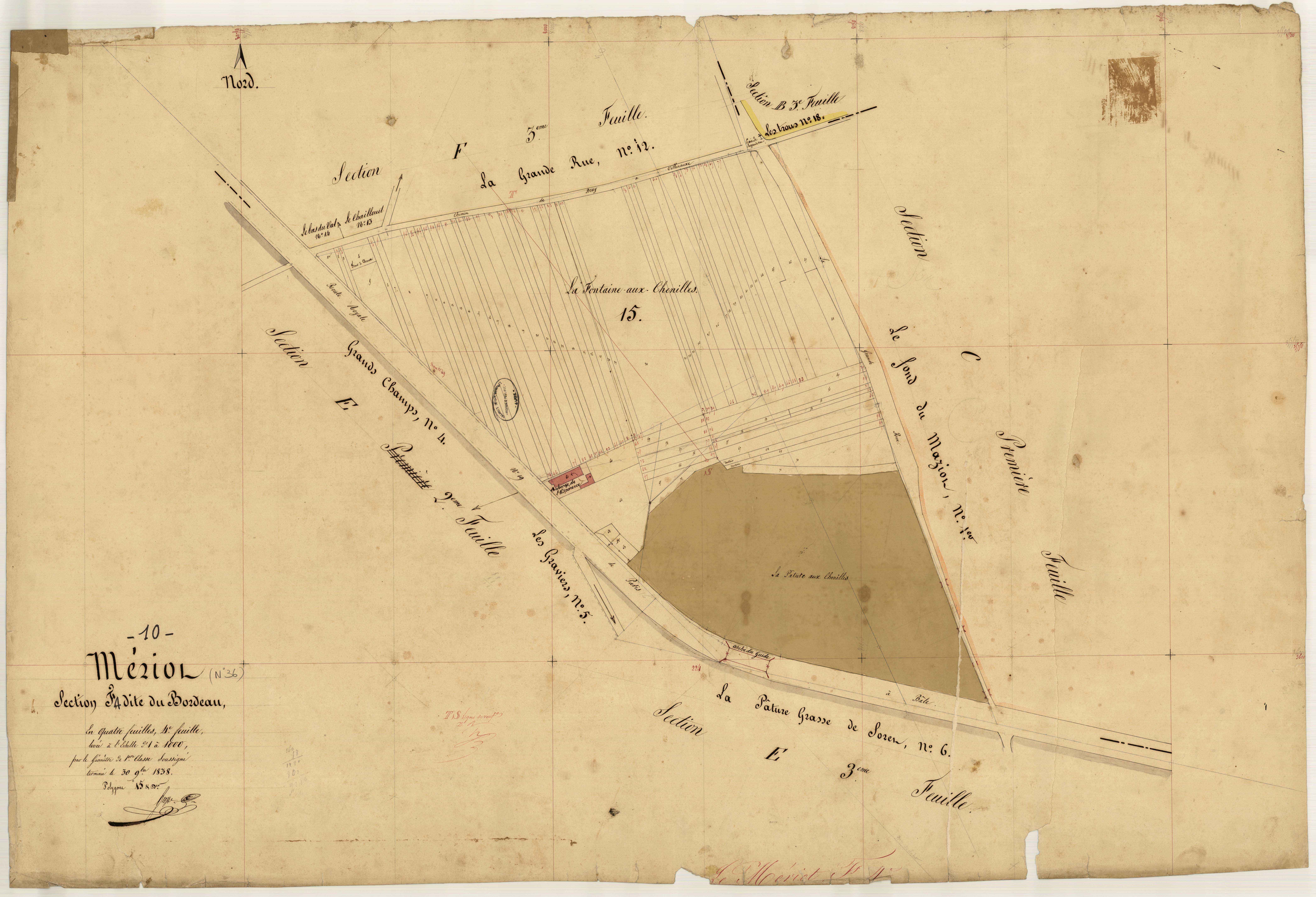 Le Mériot, section F dite du Bordeau, feuille n° 4