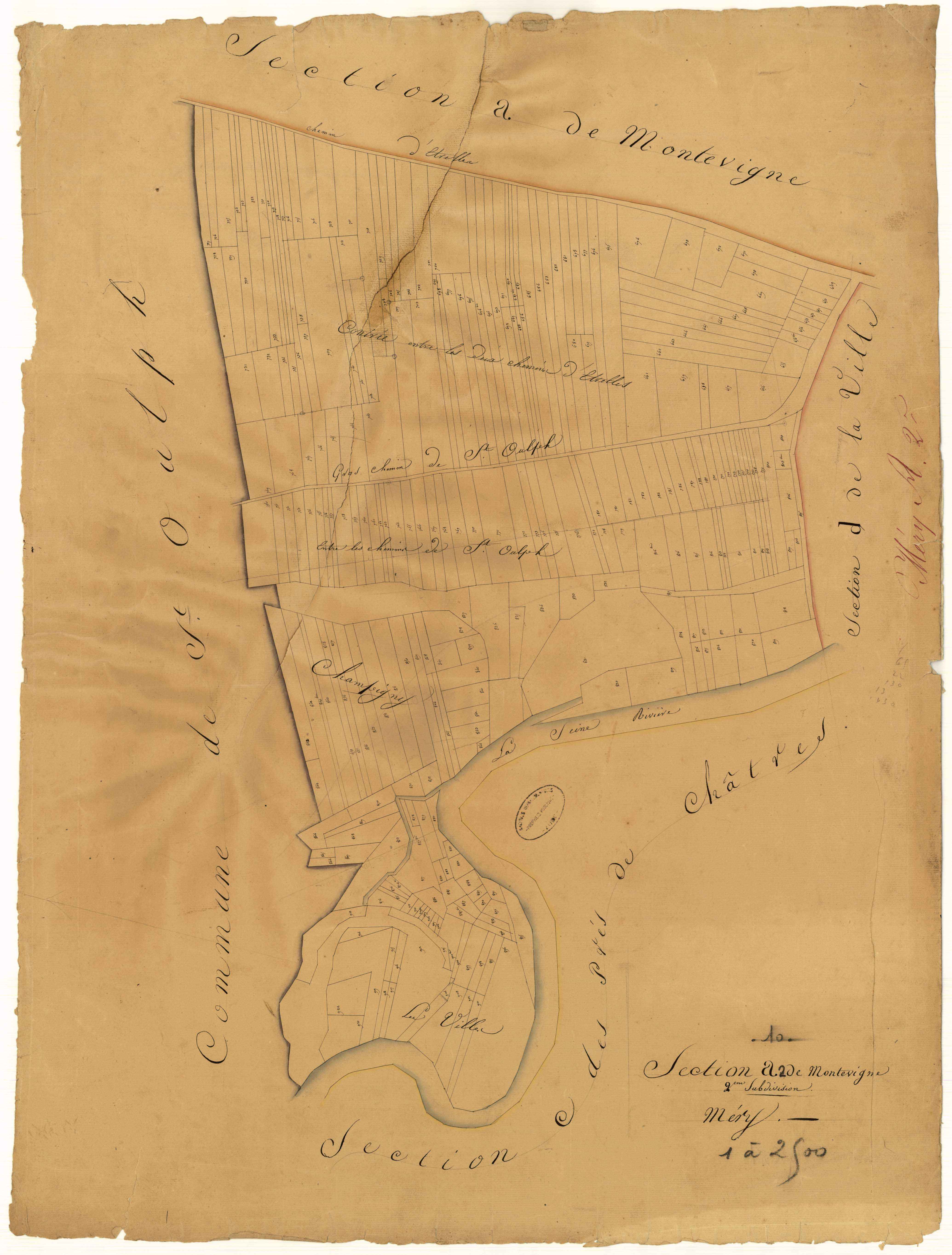 Méry-sur-Seine, section A dite de Montevigne, feuille n° 2