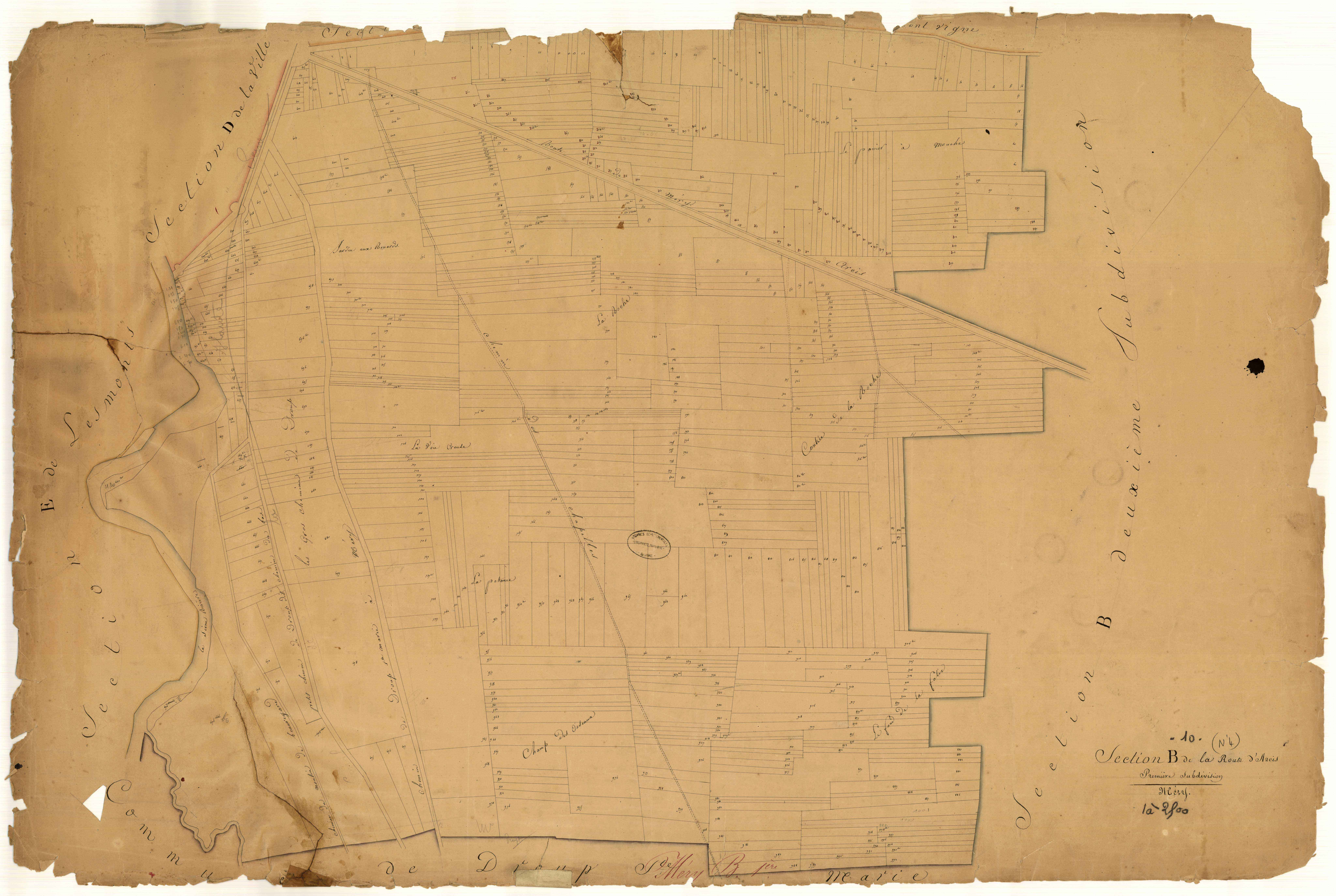 Méry-sur-Seine, section B dite de la Route d'Azeis, feuille n° 1