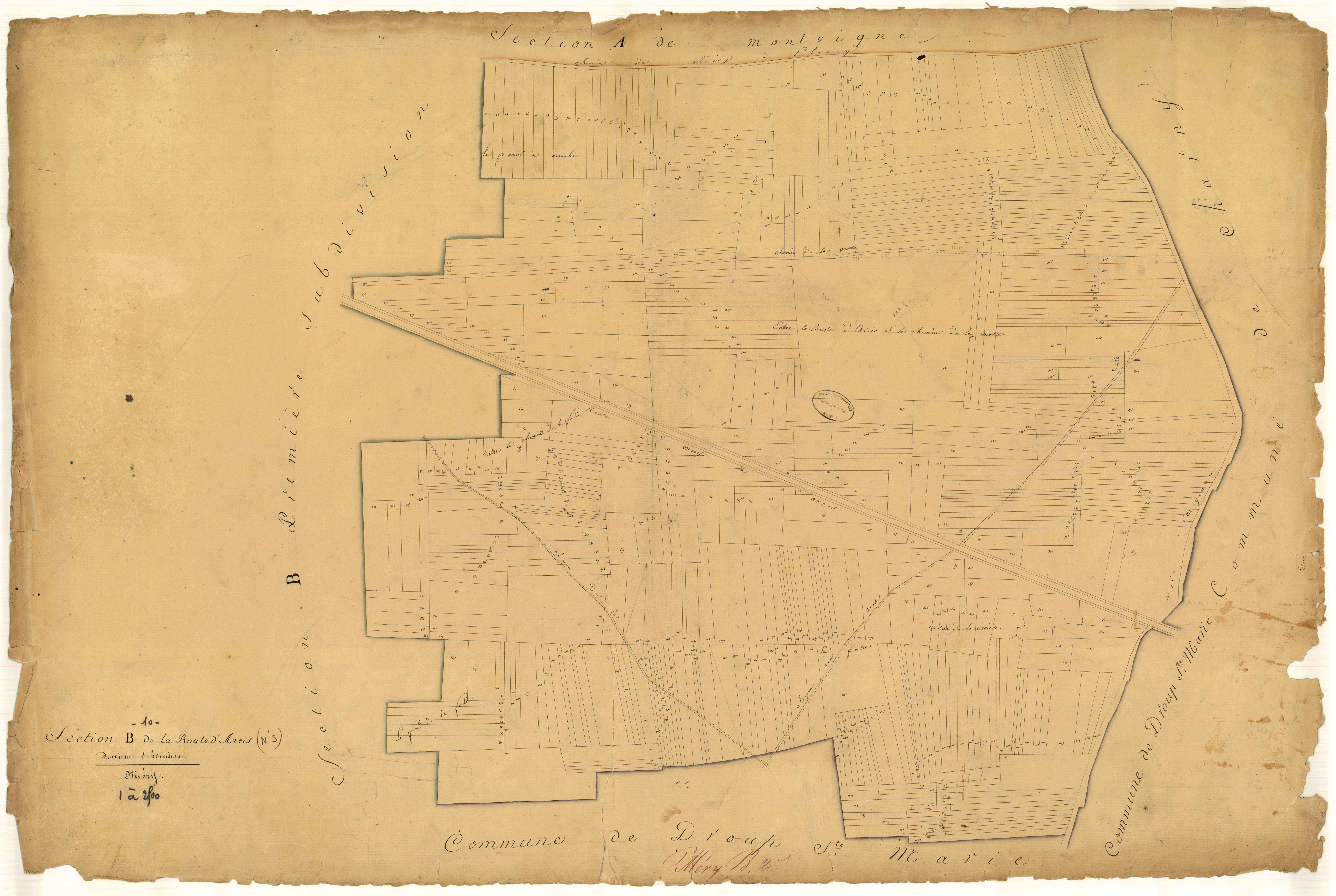Méry-sur-Seine, section B dite de la Route d'Azeis, feuille n° 2