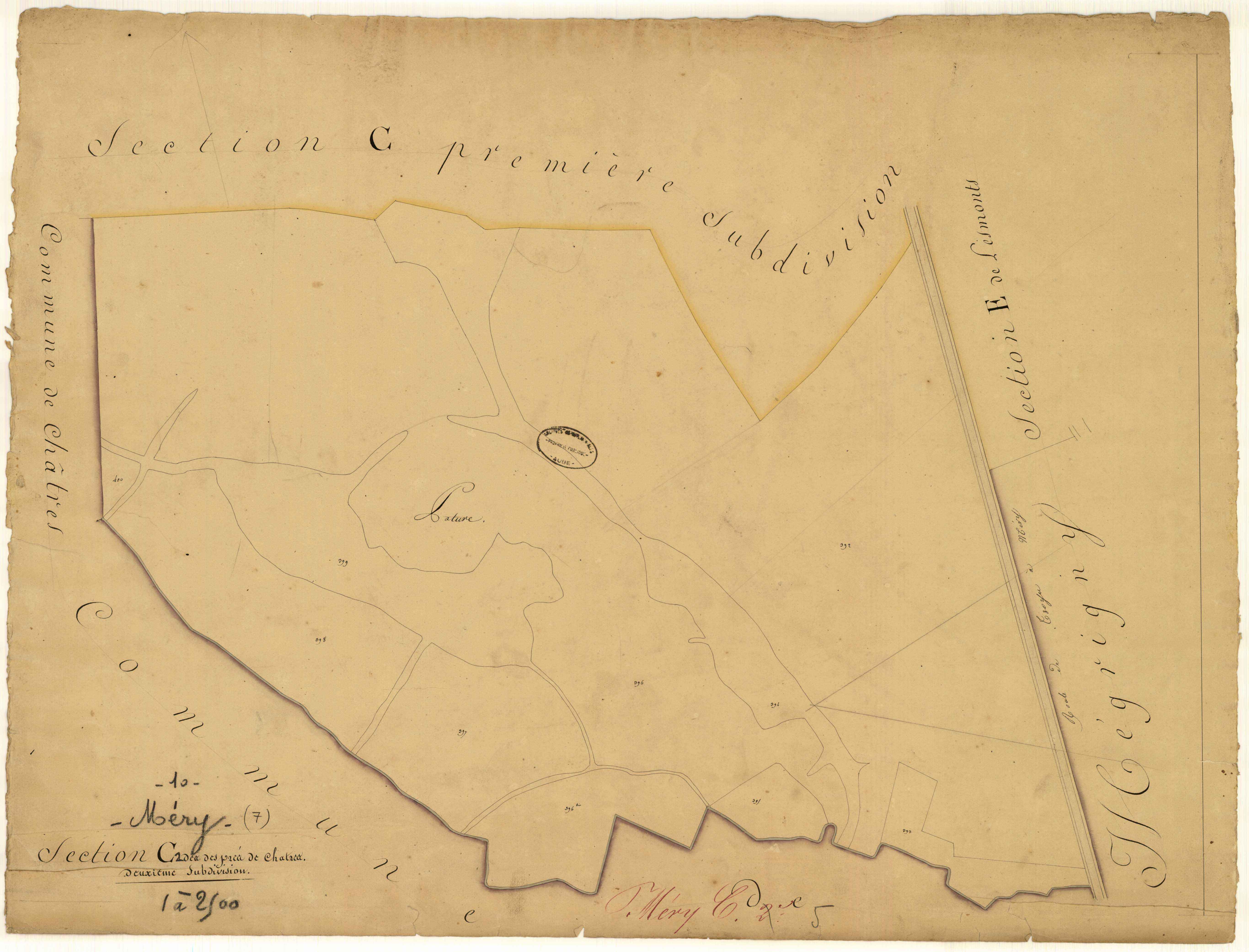 Méry-sur-Seine, section C dite des Prés de Châtres, feuille n° 2