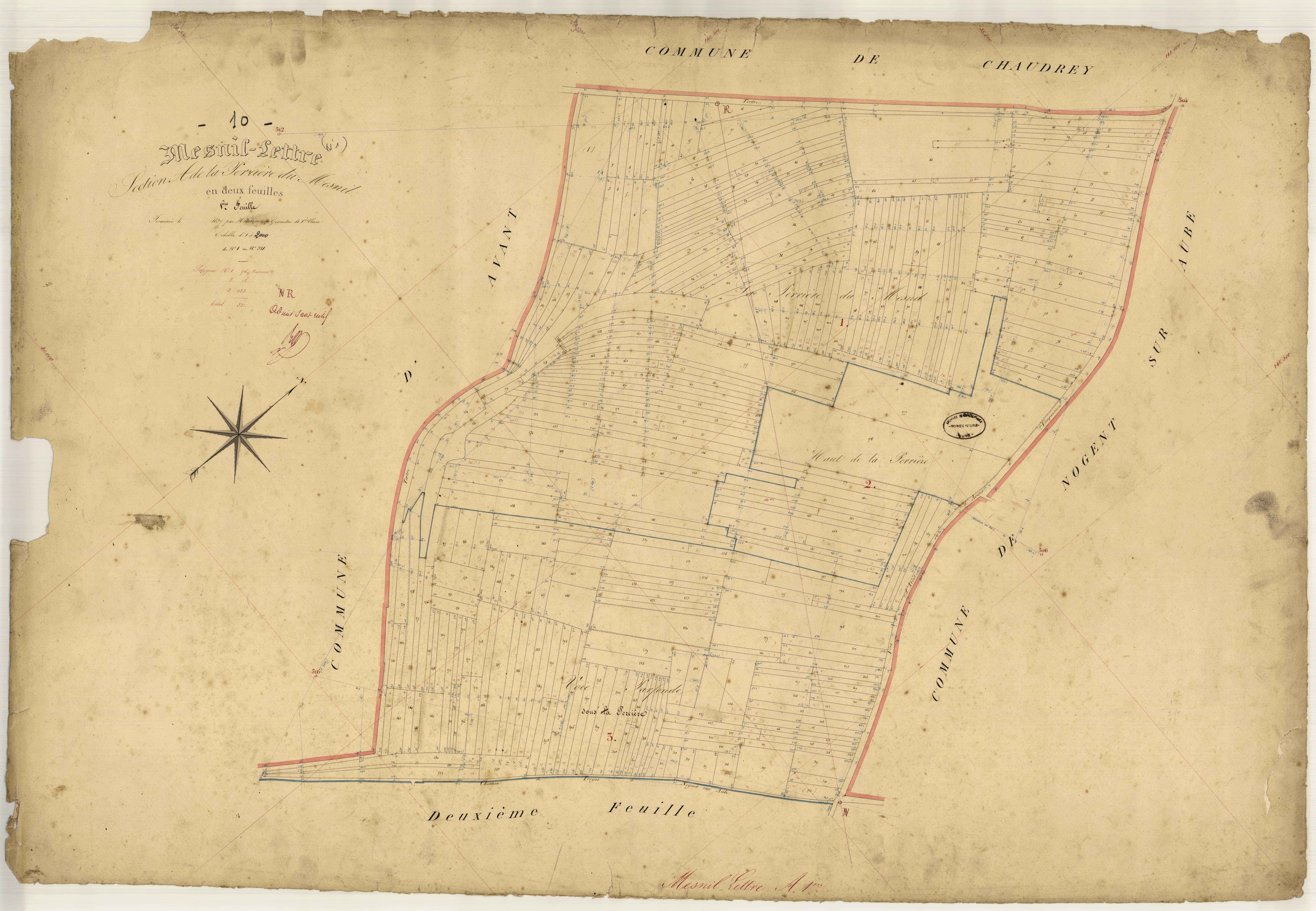 Mesnil-Lettre, section A dite la Perrière du Mesnil, feuille n° 1