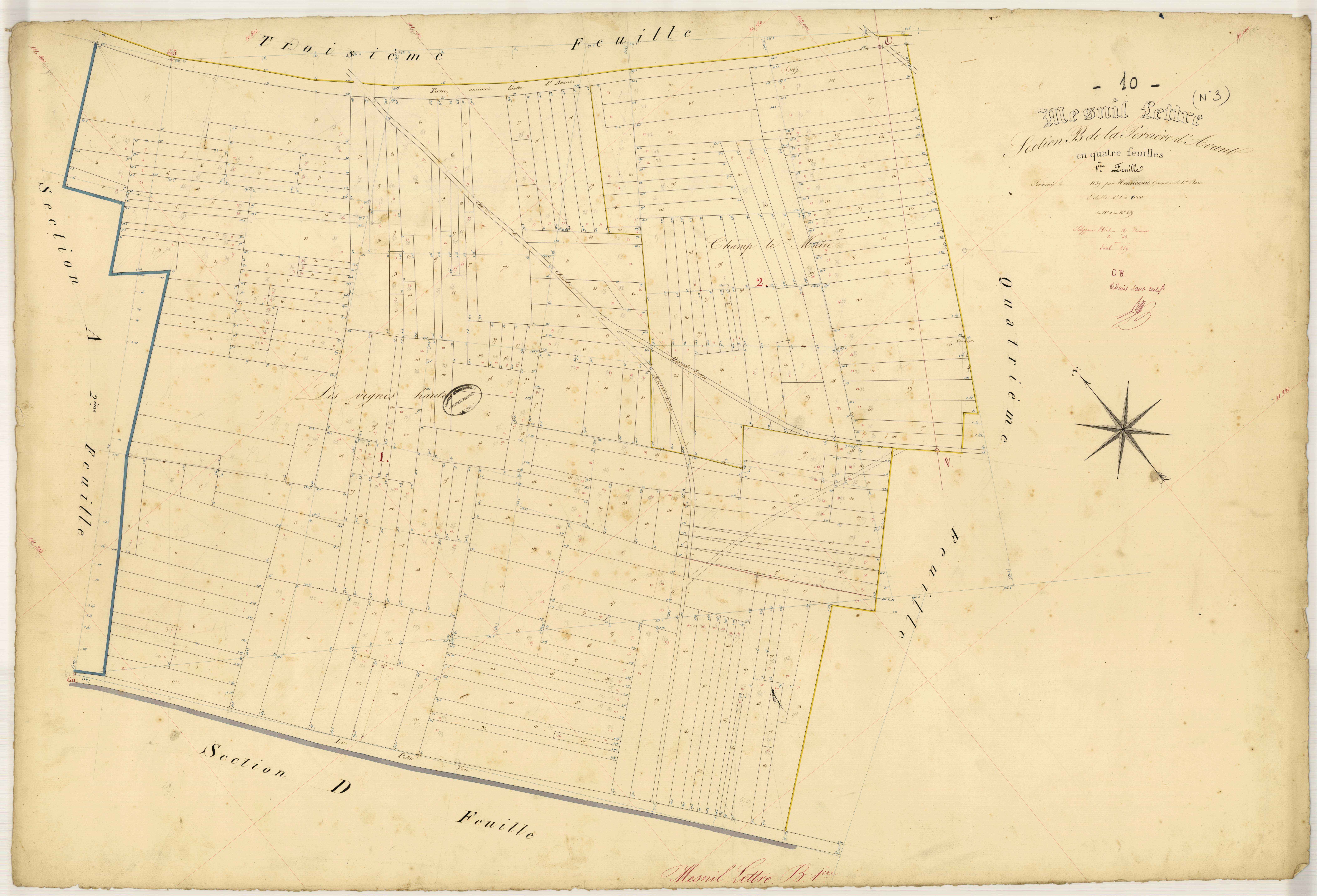 Mesnil-Lettre, section B dite la Perrière d'Avant, feuille n° 1