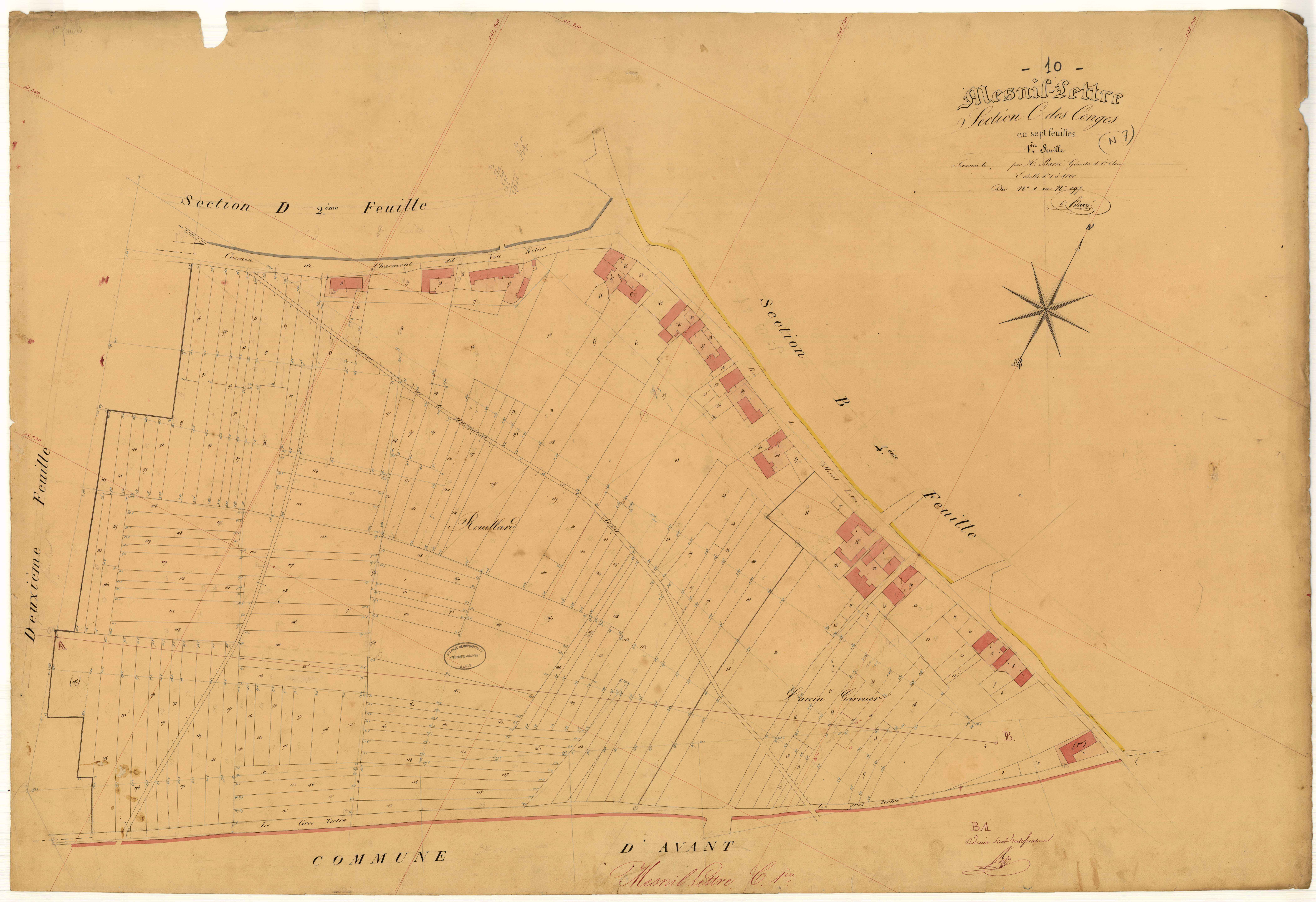 Mesnil-Lettre, section C dite des Conges, feuille n° 1