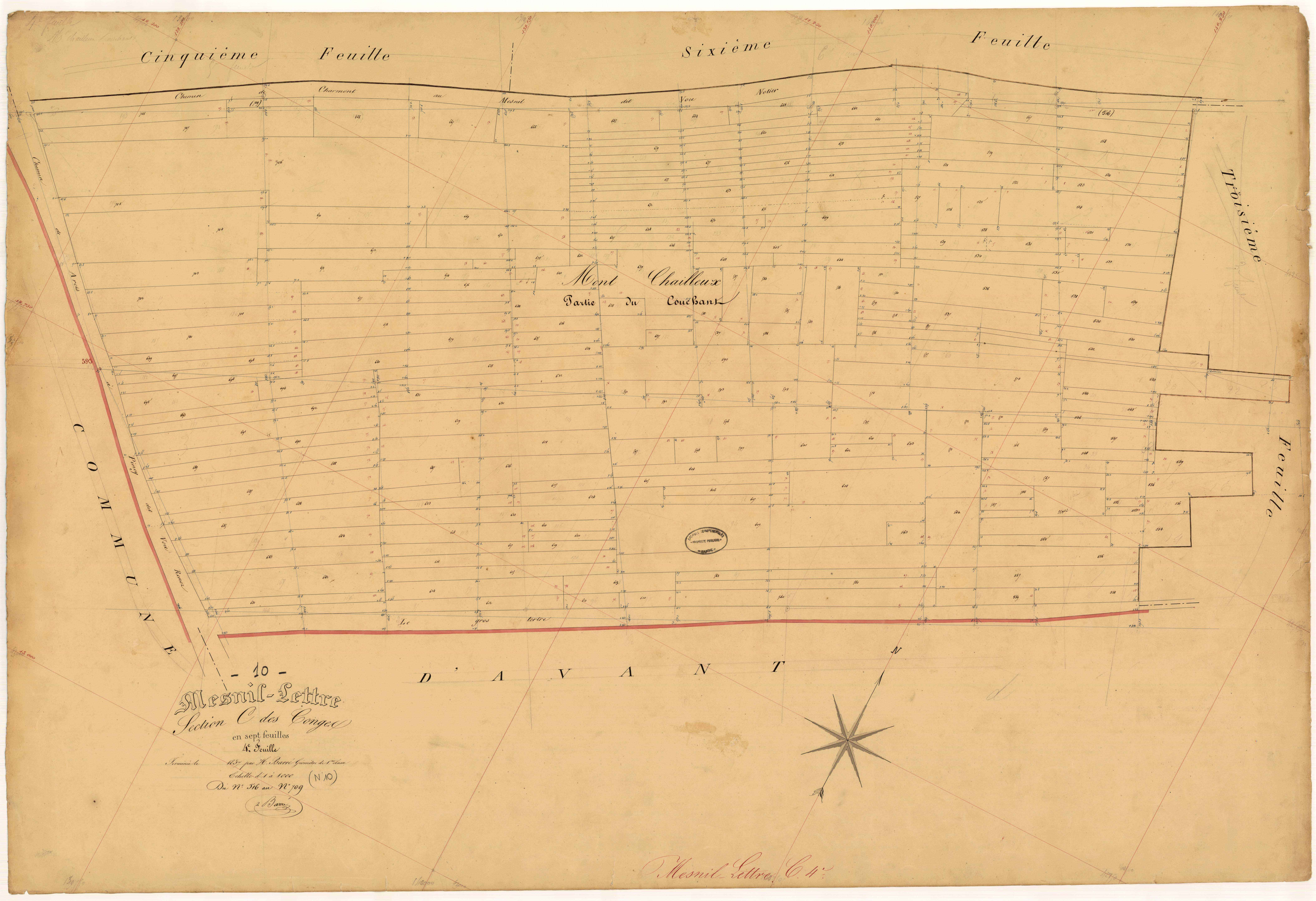 Mesnil-Lettre, section C dite des Conges, feuille n° 4