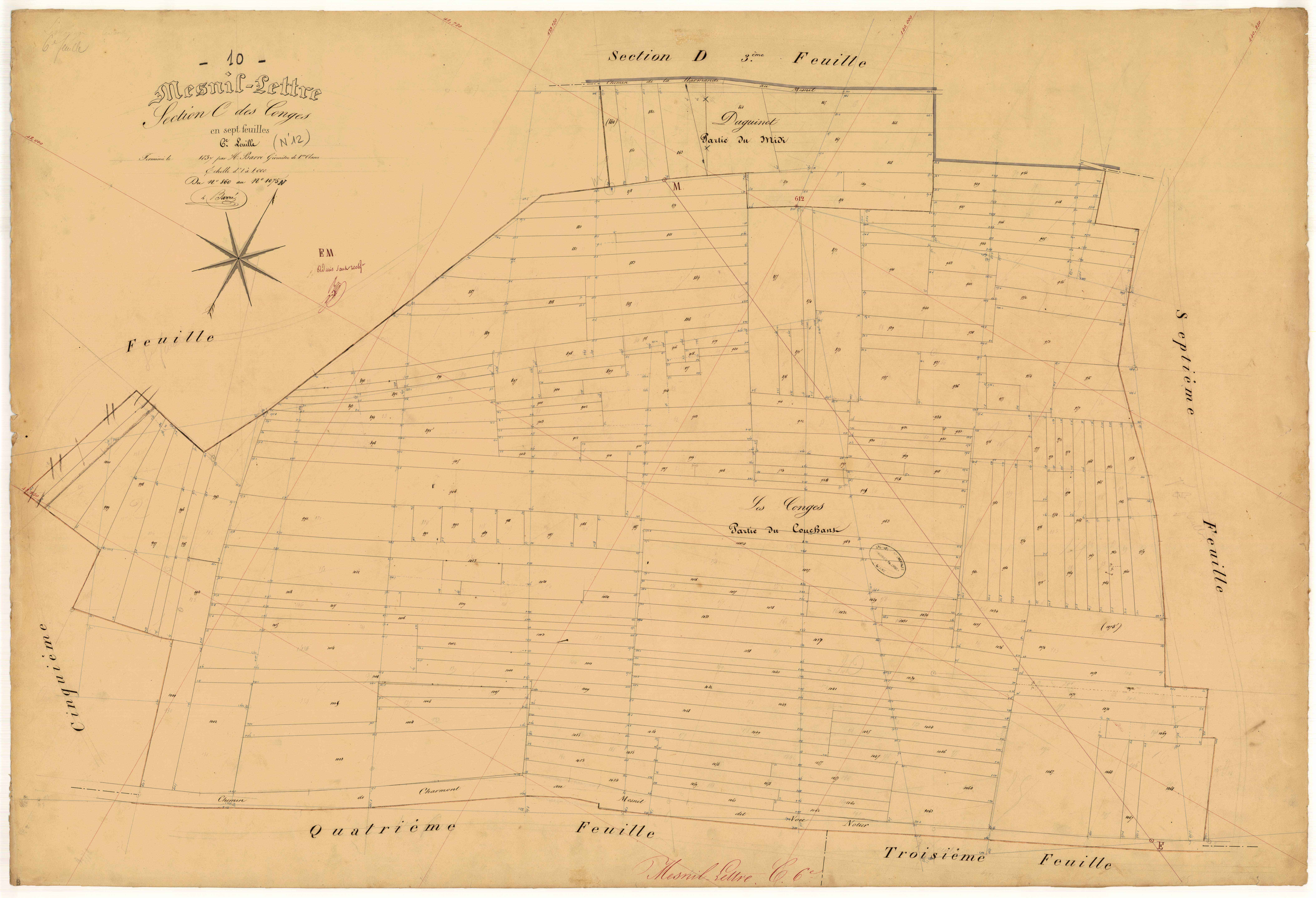 Mesnil-Lettre, section C dite des Conges, feuille n° 6