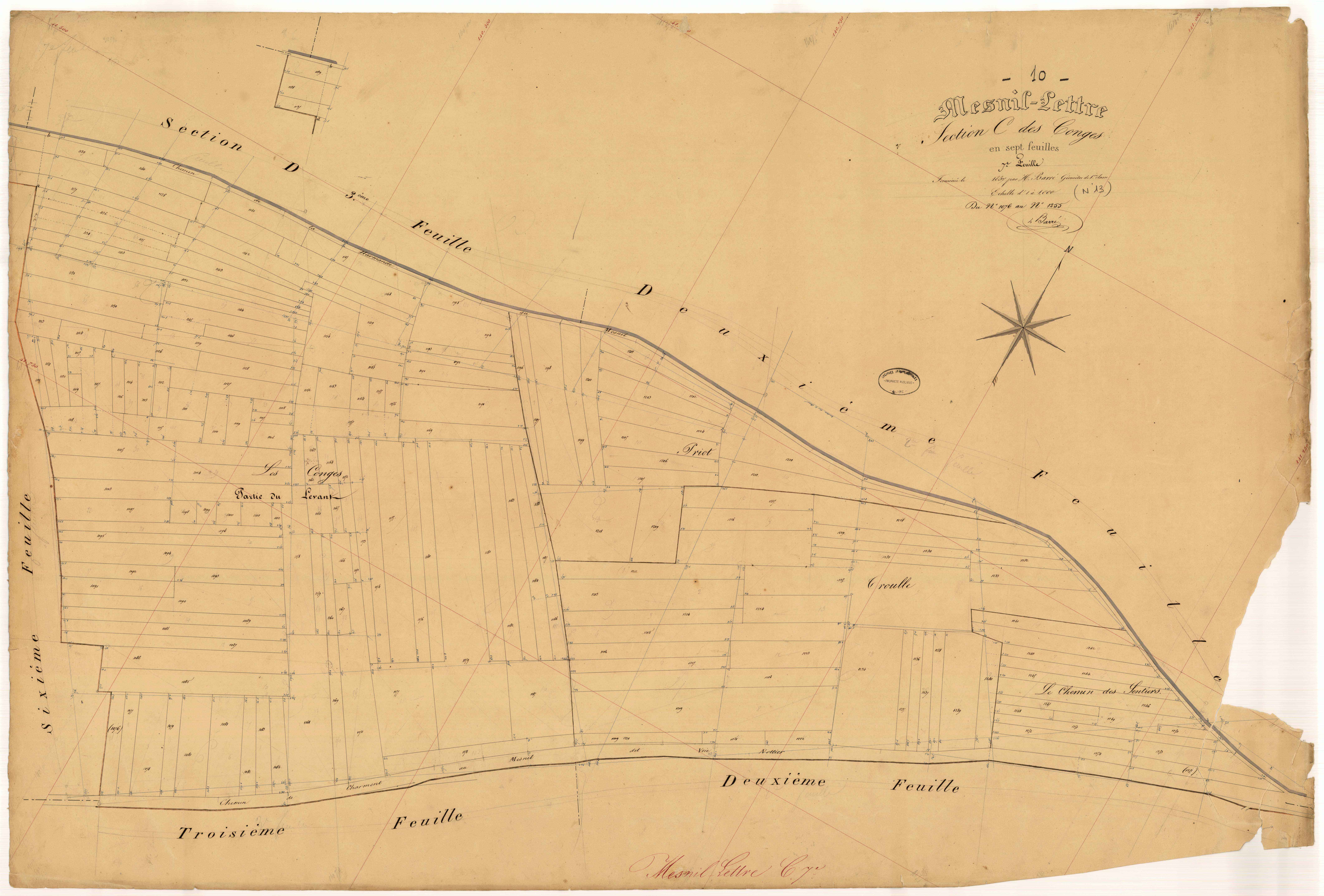 Mesnil-Lettre, section C dite des Conges, feuille n° 7
