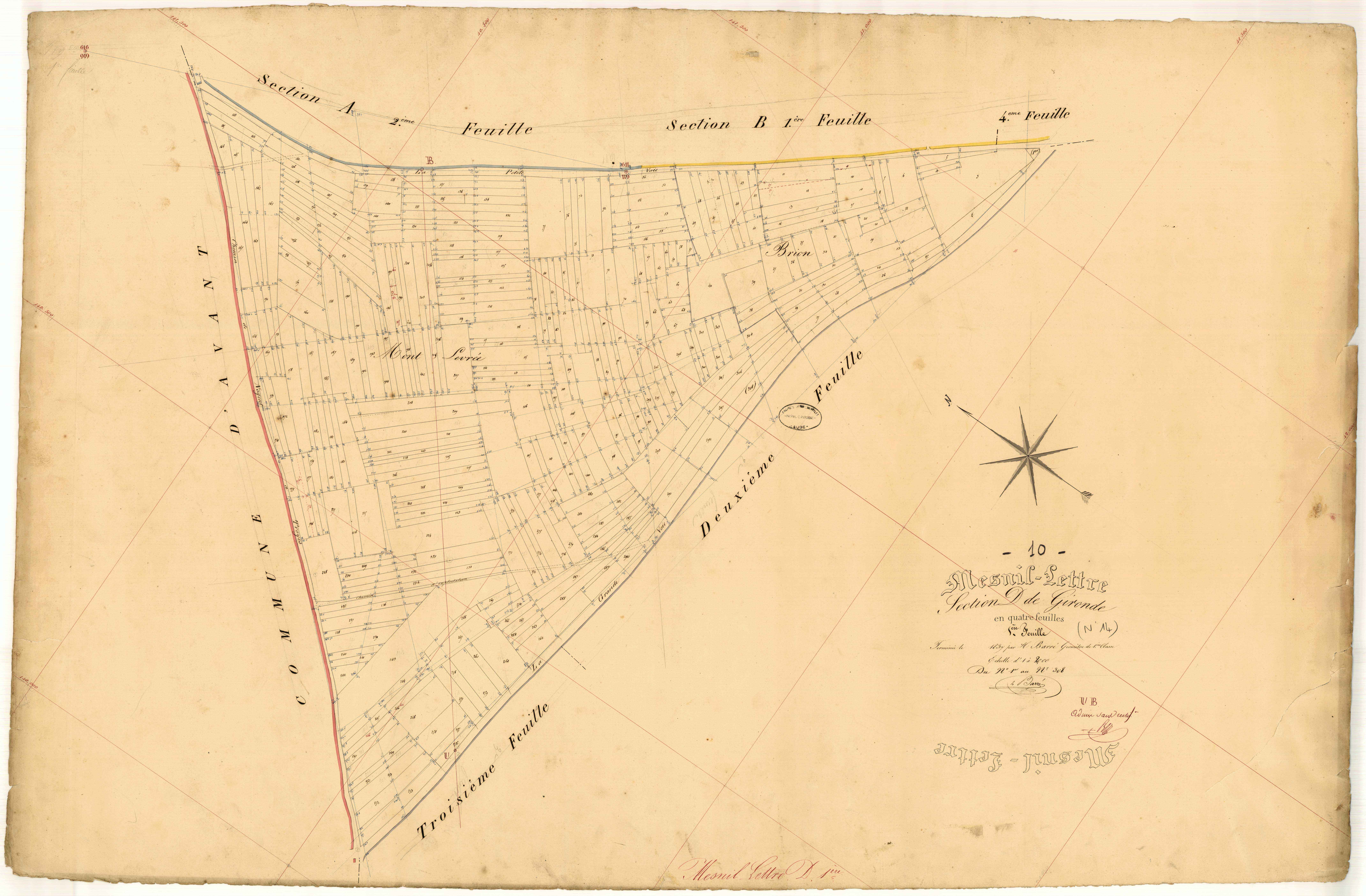 Mesnil-Lettre, section D dite de Gironde, feuille n° 1