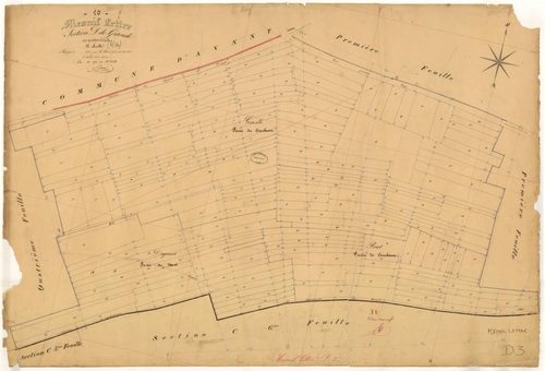 Mesnil-Lettre, section D dite de Gironde, feuille n° 3