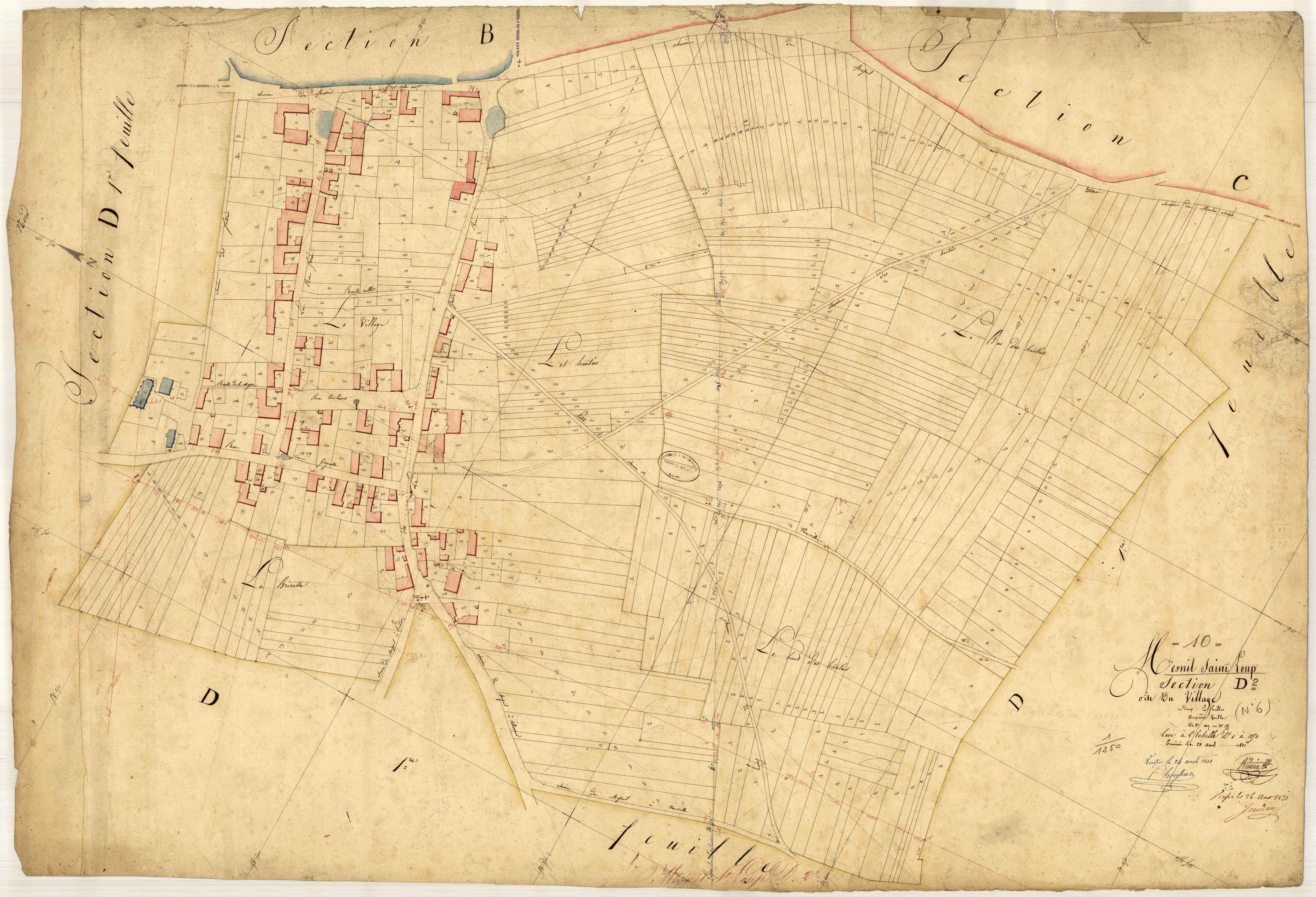 Mesnil-Saint-Loup, section D dite du village, feuille n° 2