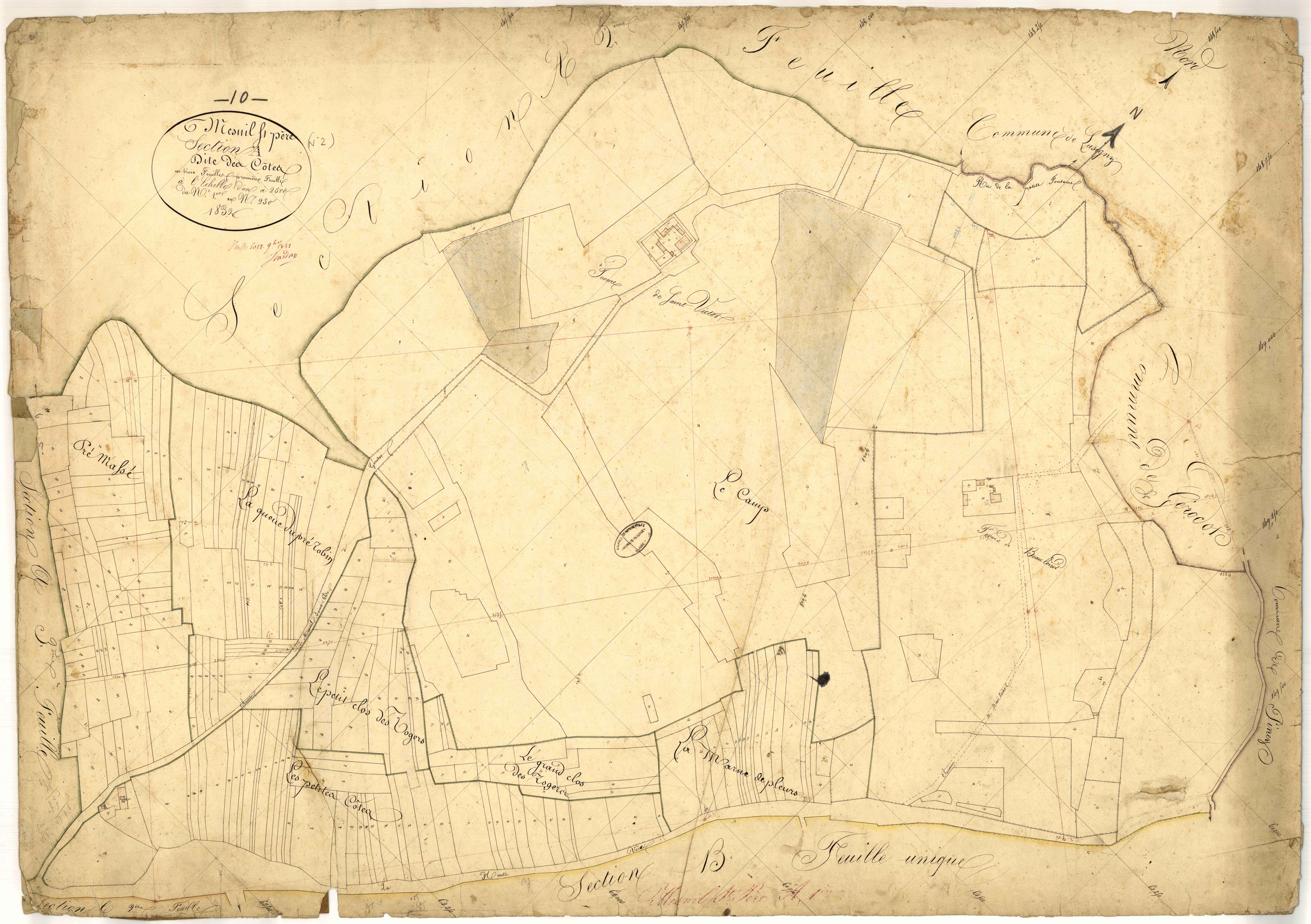 Mesnil-Saint-Père, section A dite des Côtes, feuille n° 1