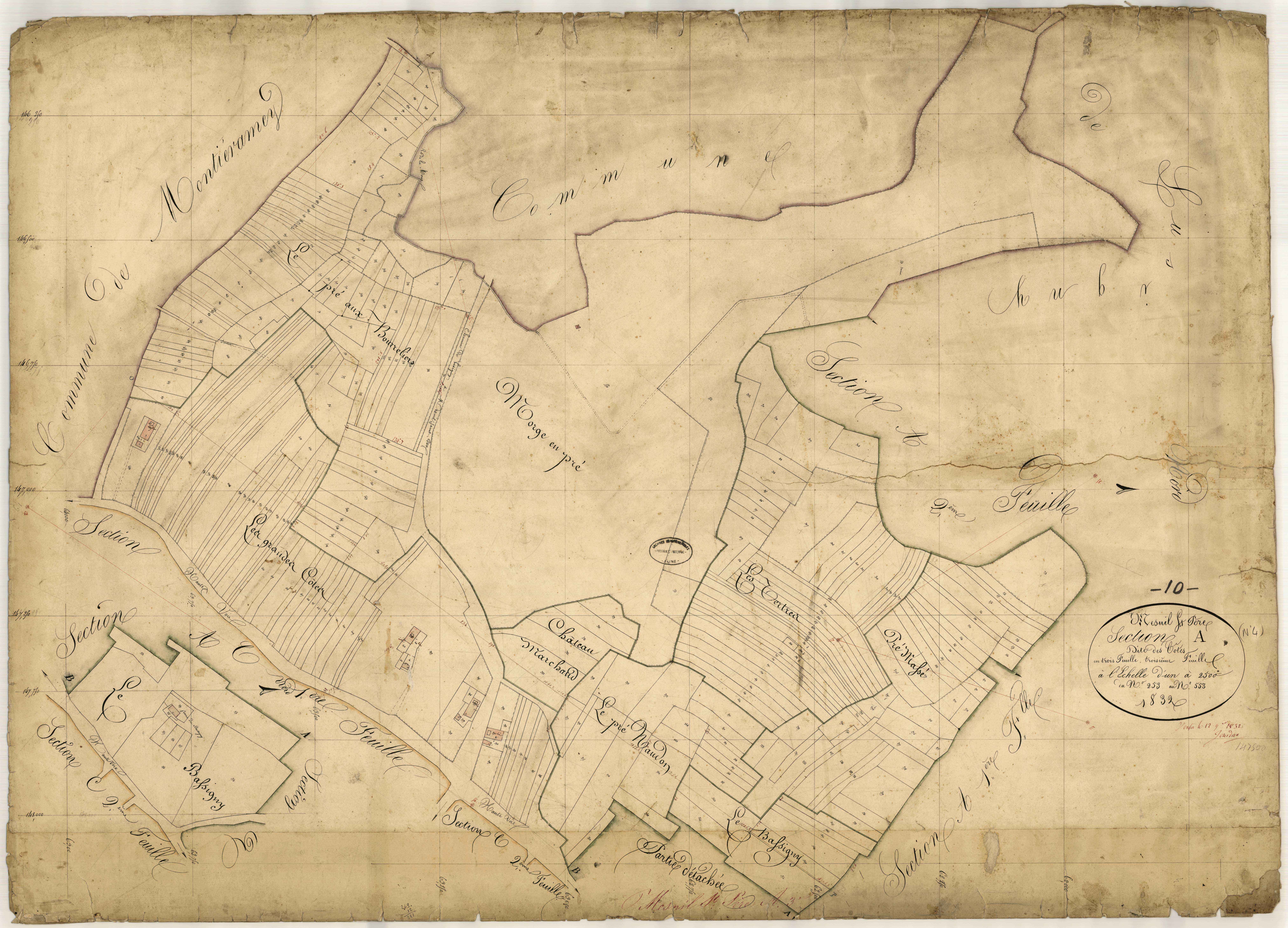 Mesnil-Saint-Père, section A dite des Côtes, feuille n° 3