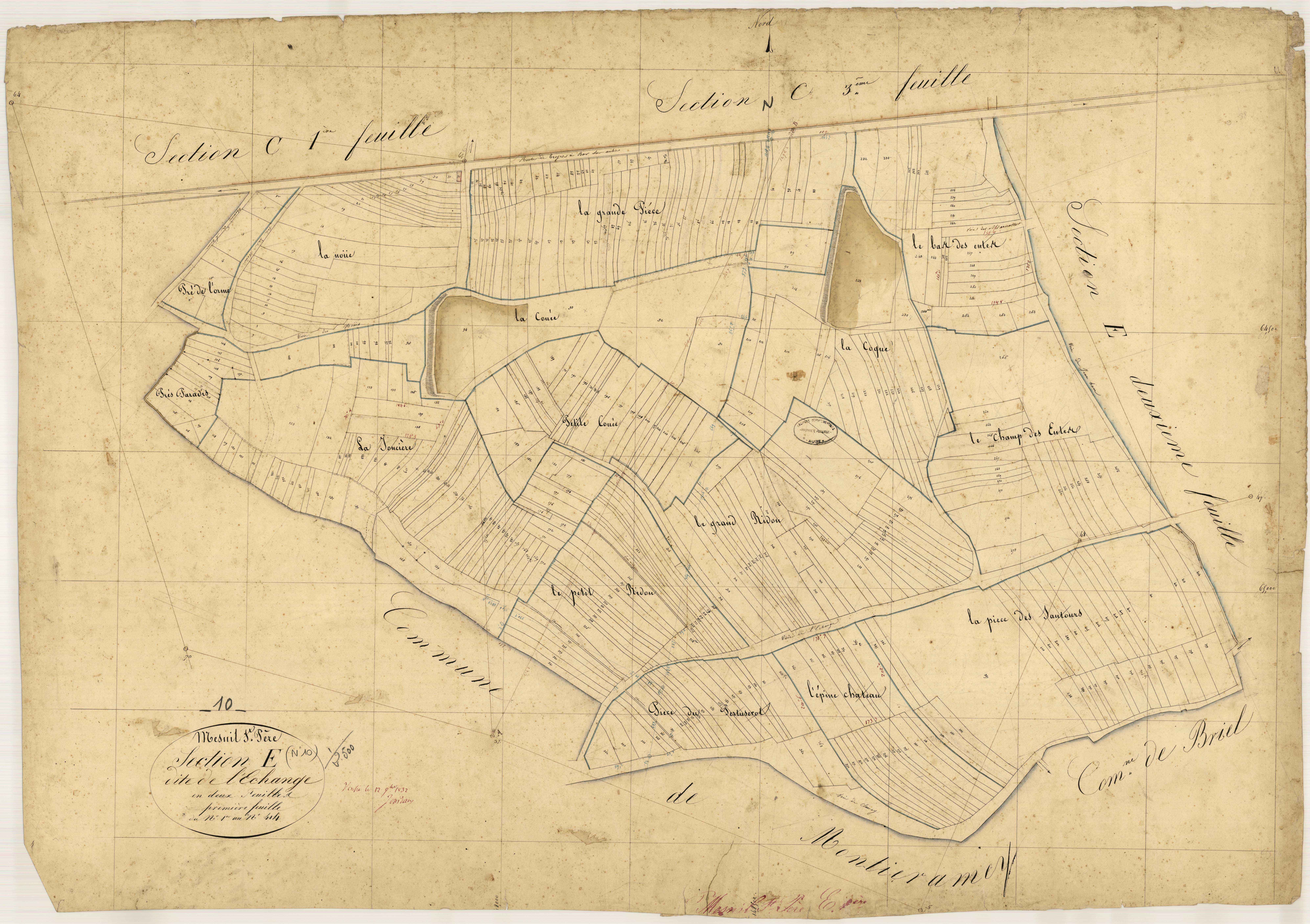 Mesnil-Saint-Père, section E dite de l'échange, feuille n° 1