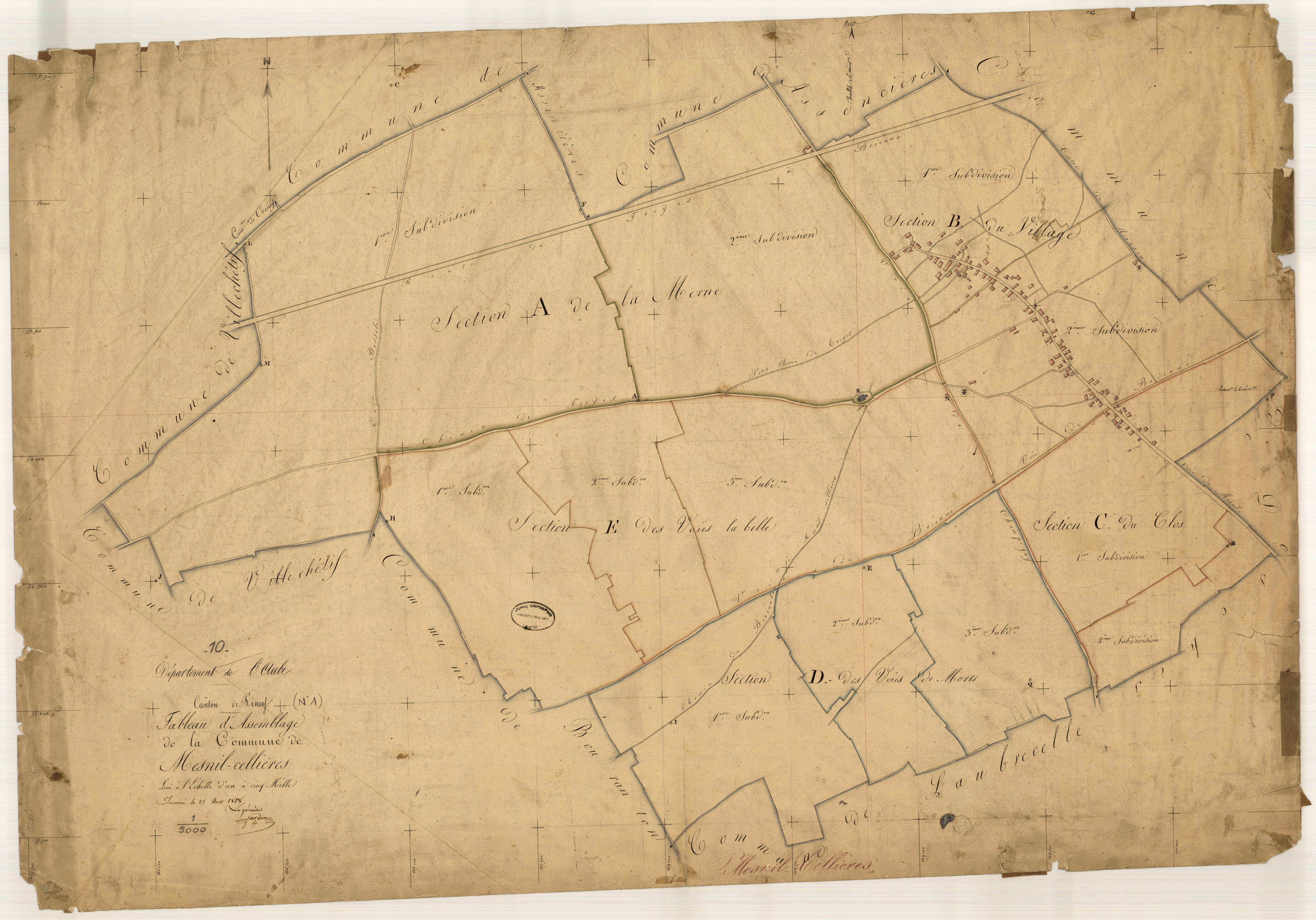 Mesnil-Sellières, tableau d'assemblage