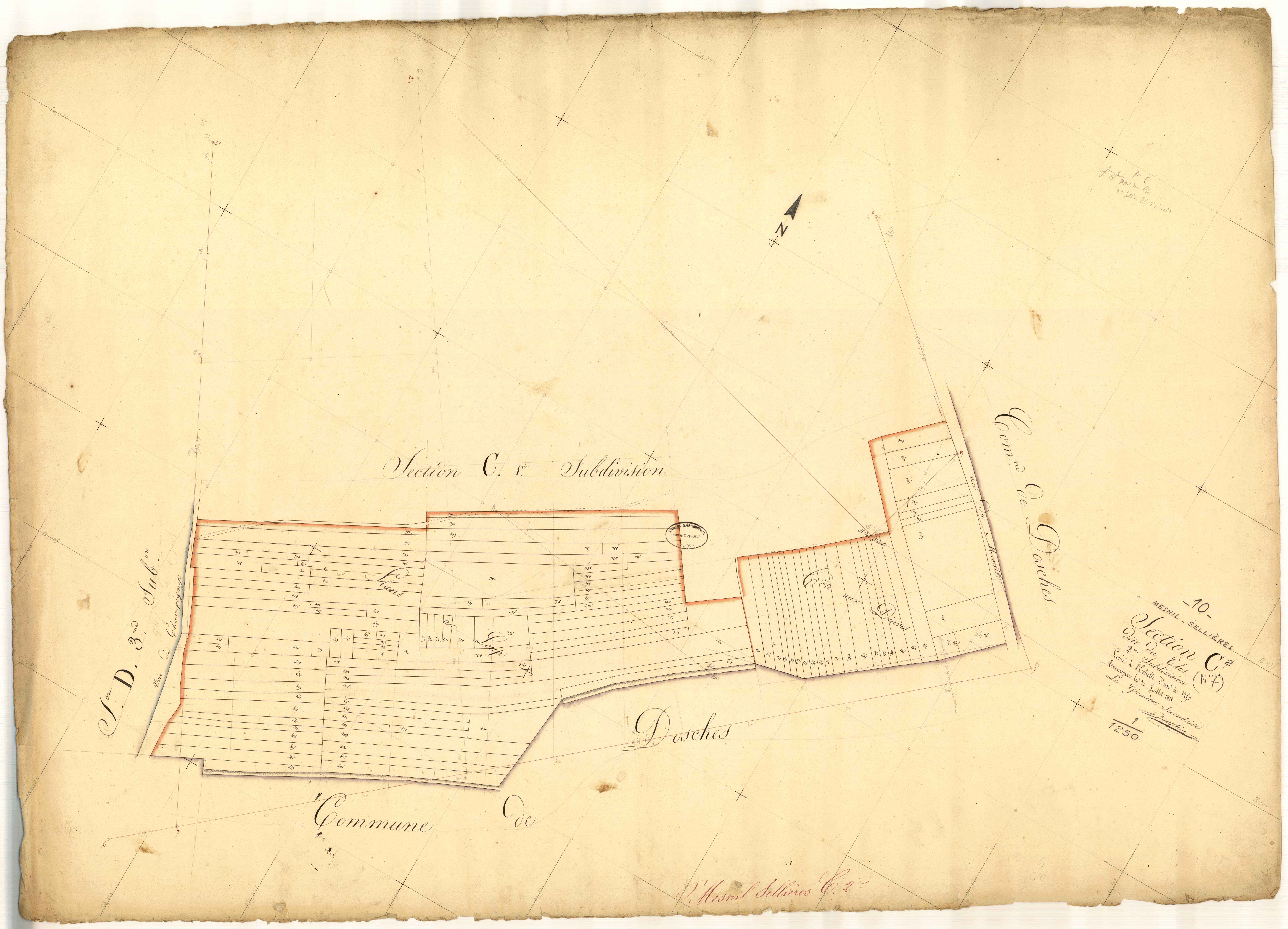 Mesnil-Sellières, section C dite du Clos, feuille n° 2