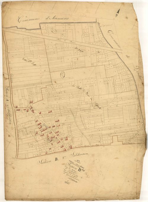 Mesnil-Sellières, section B dite du village, feuille n° 1