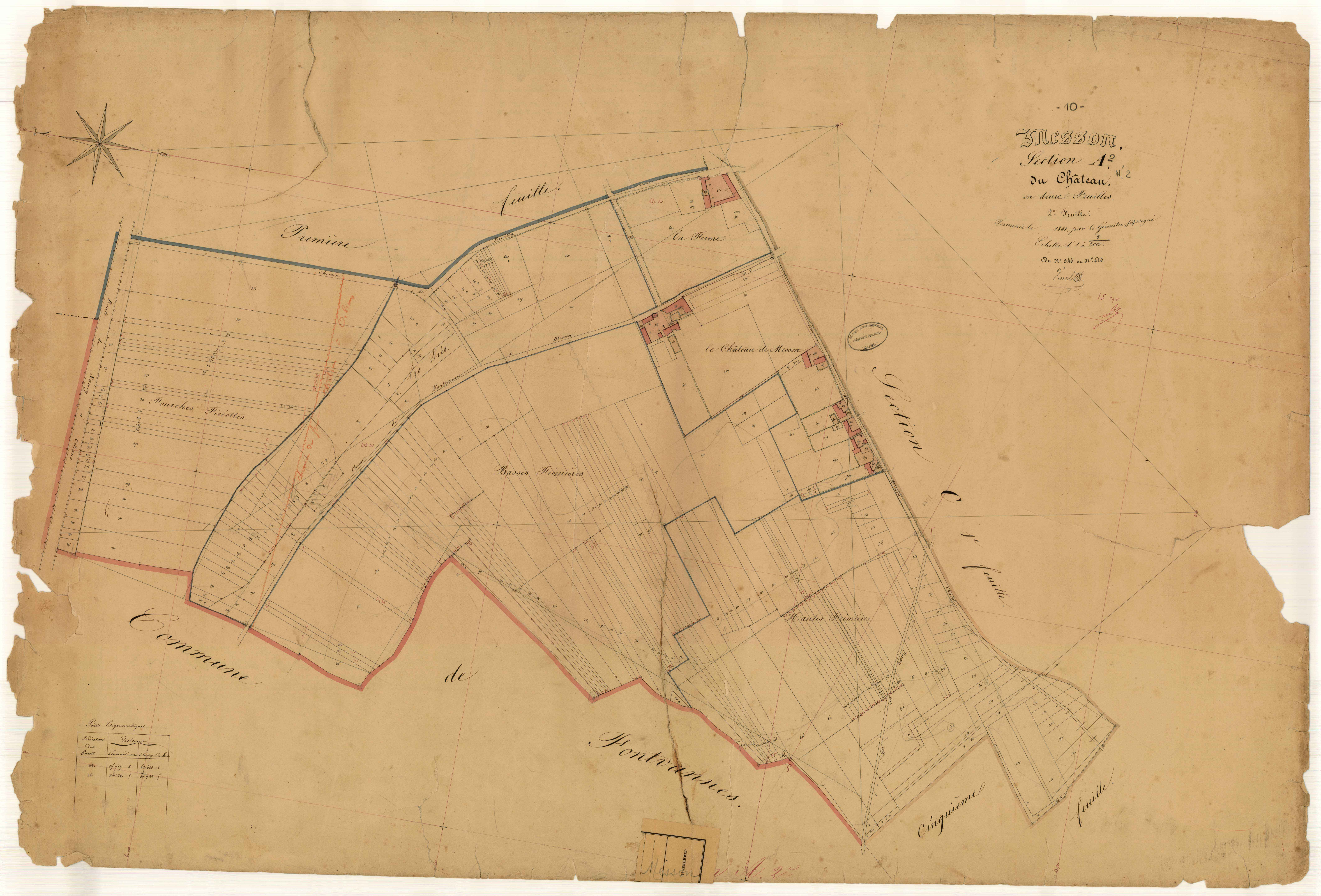 Messon, section A dite du château, feuille n° 2, parcelles n°346-620