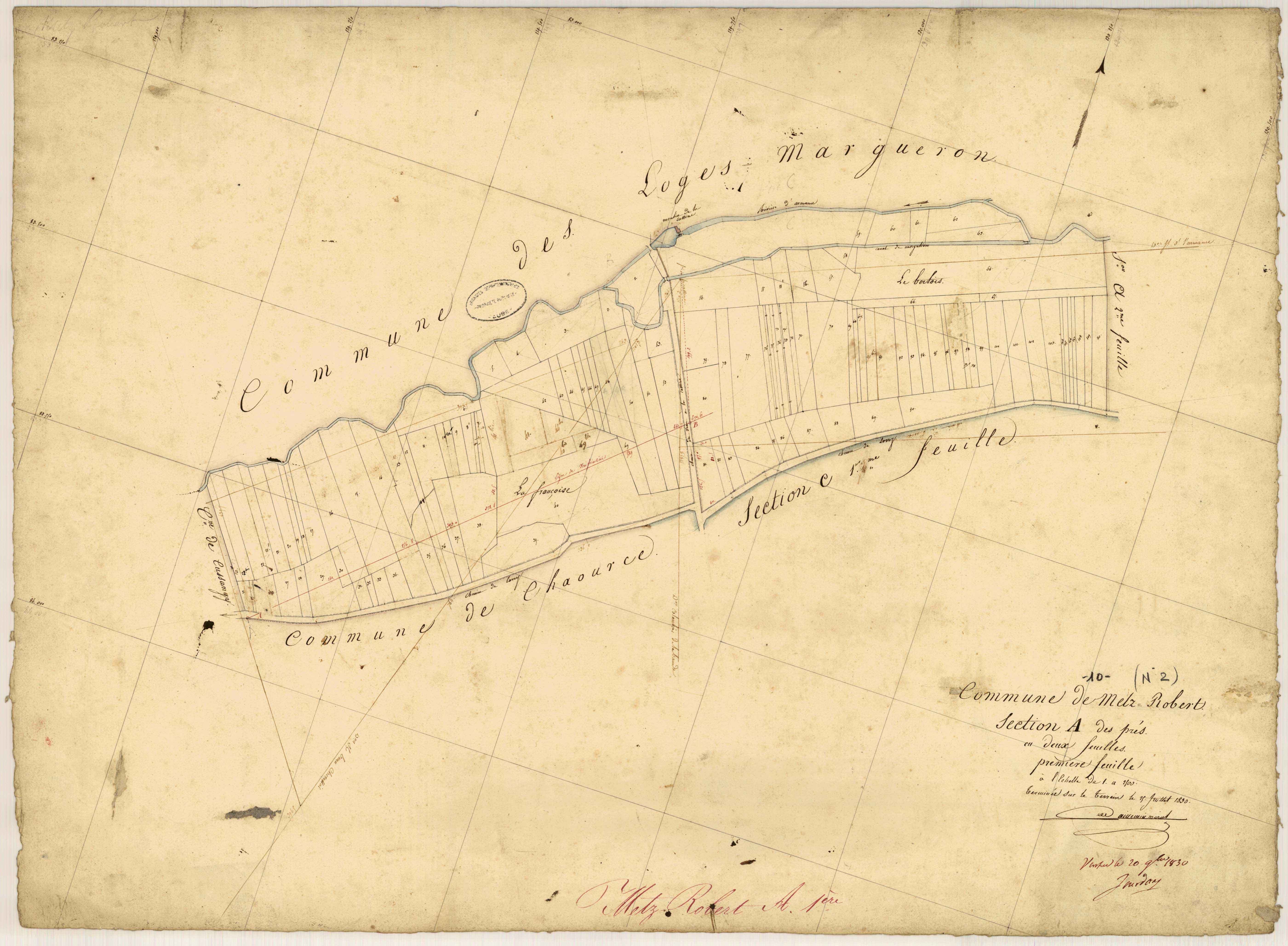 Metz-Robert, section A dite des prés, feuille n° 1