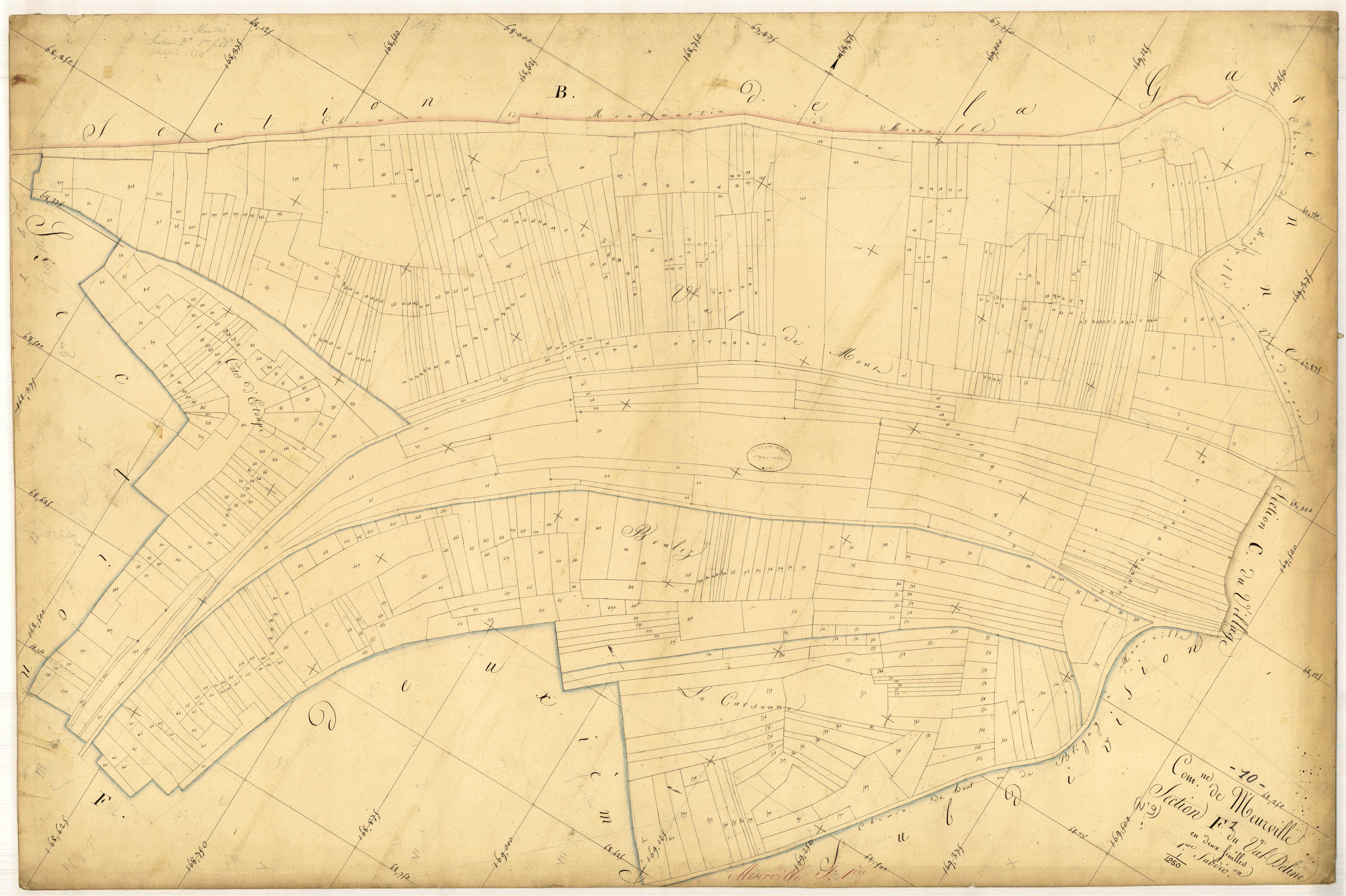 Meurville, section F dite du Val Deline, feuille n° 1