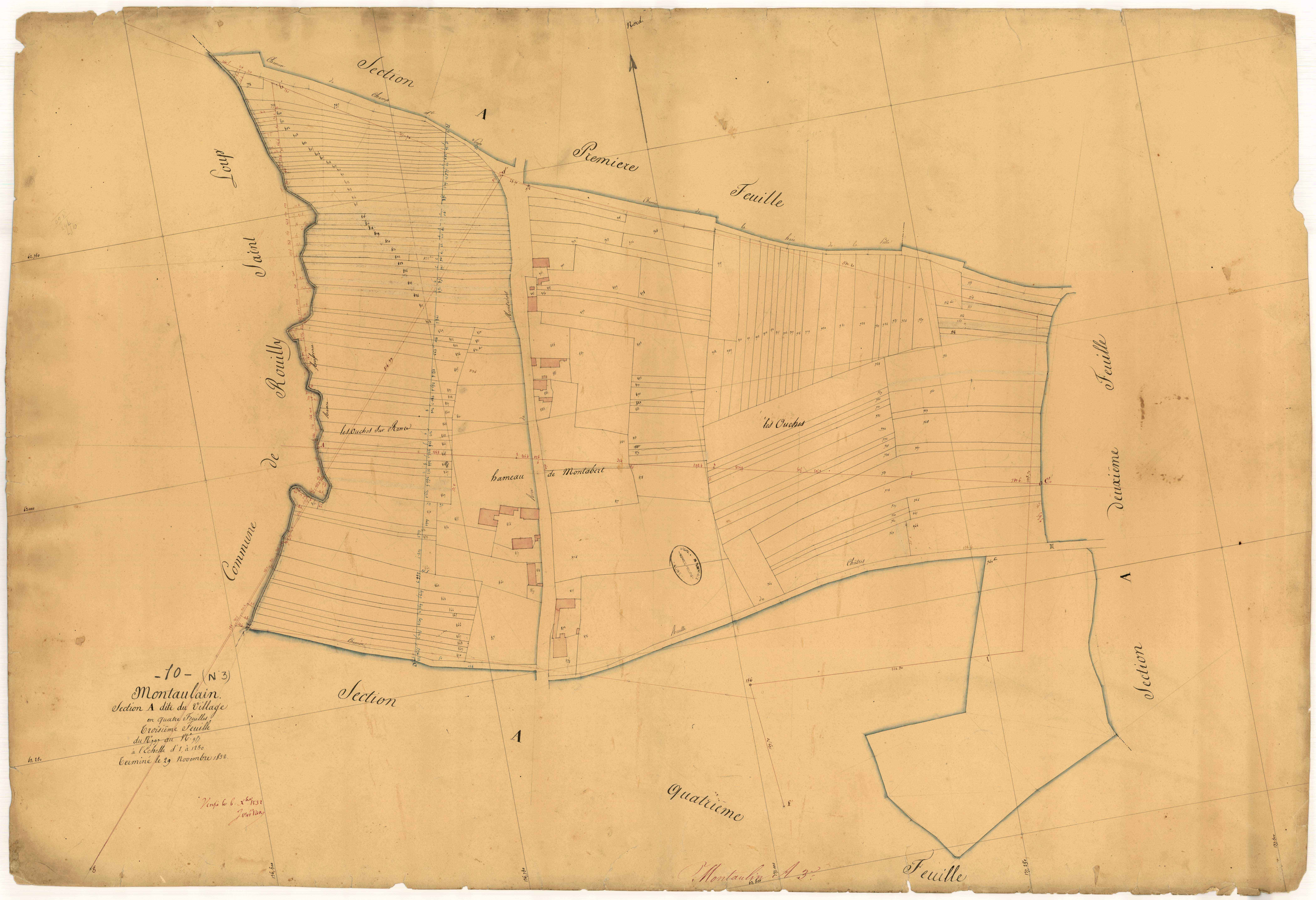 Montaulin, section A dite du village, feuille n° 2, parcelles n°299-796