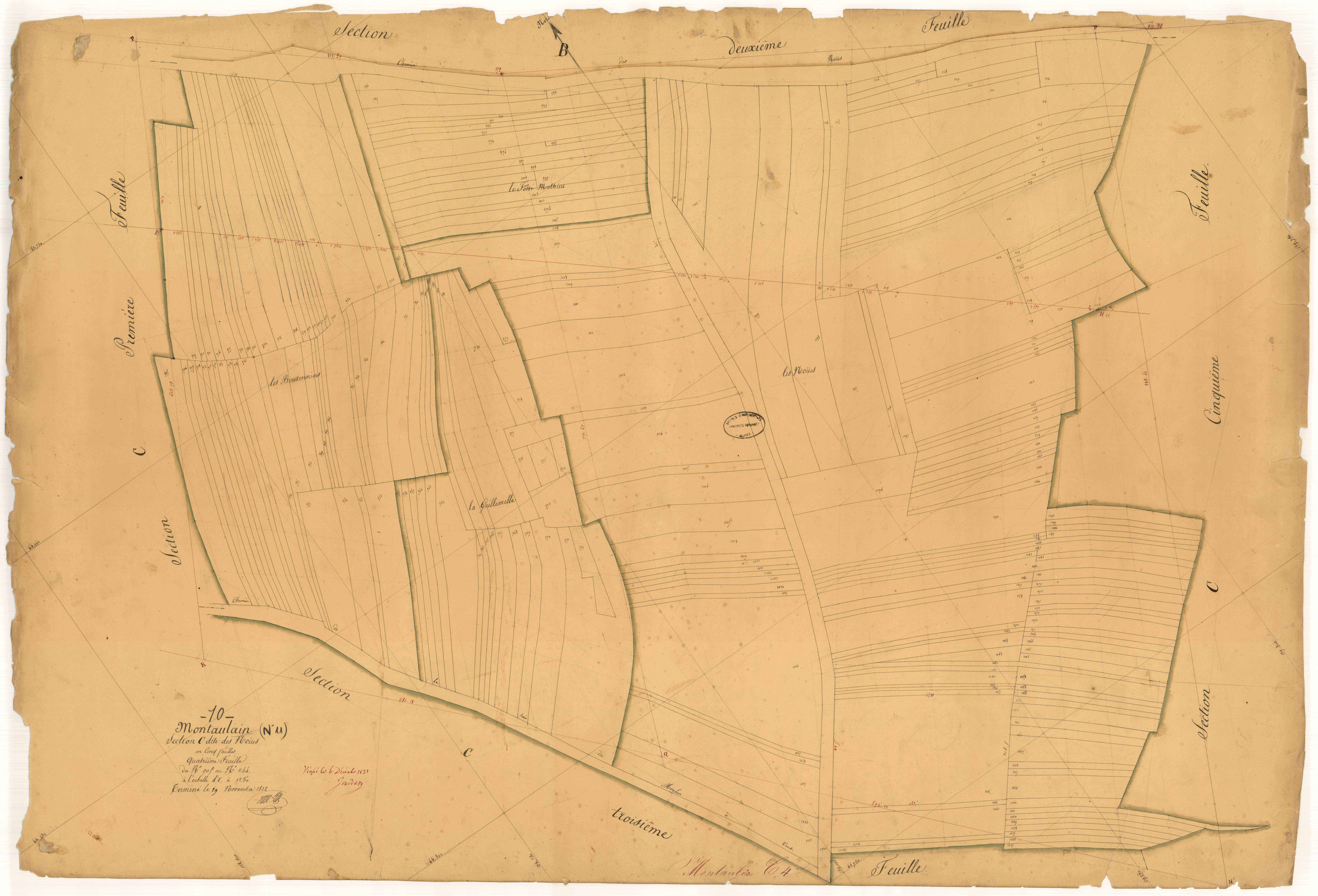 Montaulin, section C dite des Noes, feuille n° 4, parcelles n°905-1144