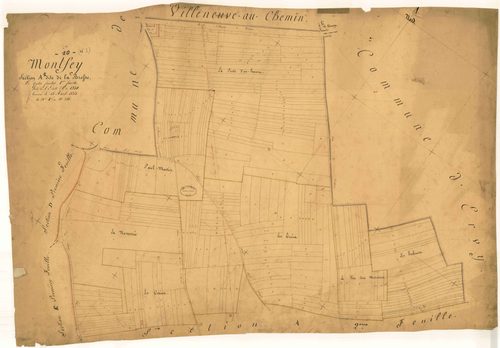 Montfey, section A dite de la brosse, feuille n° 1, parcelles n°1-246