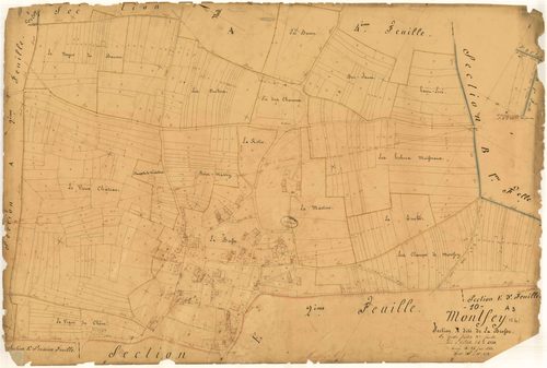 Montfey, section A dite de la brosse, feuille n° 3, parcelles n°516-972