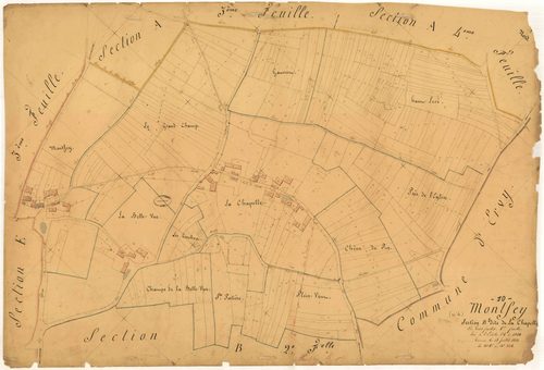 Montfey, section B dite de la Chapelle, feuille n° 1, parcelles n°1-324