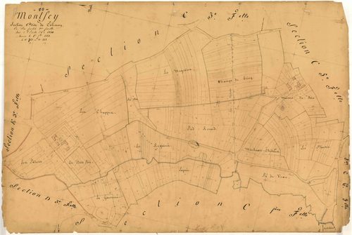 Montfey, section C dite de Colimon, feuille n° 2, parcelles n°442-743