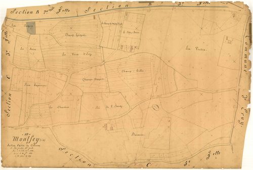 Montfey, section C dite de Colimon, feuille n° 4, parcelles n°928-1119