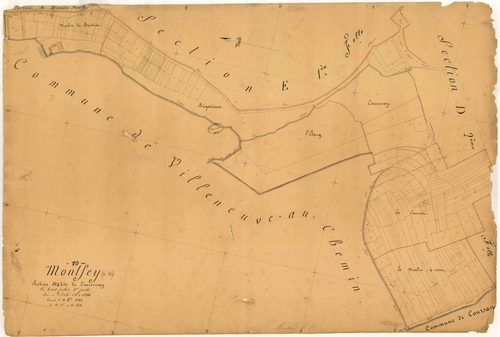 Montfey, section D dite de Courcenay, feuille n° 1, parcelles n°1-153
