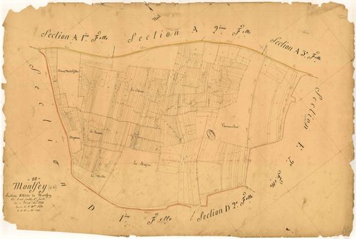 Montfey, section E dite de Montfey, feuille n° 1, parcelles n°1-521
