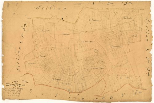 Montfey, section E dite de Montfey, feuille n° 2, parcelles n°522-1267