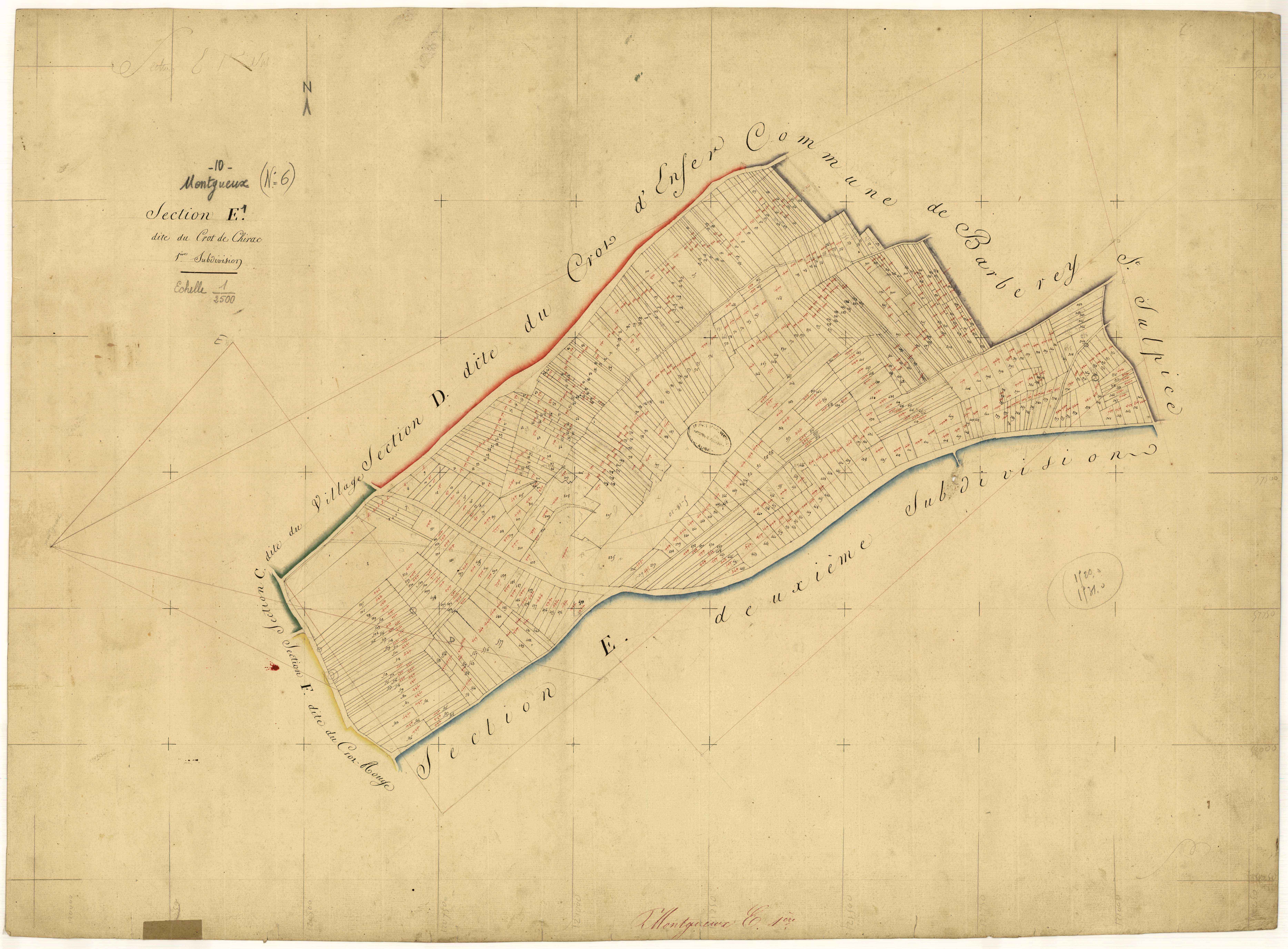 Montgueux, section E dite du Crot de Chirac, feuille n° 1