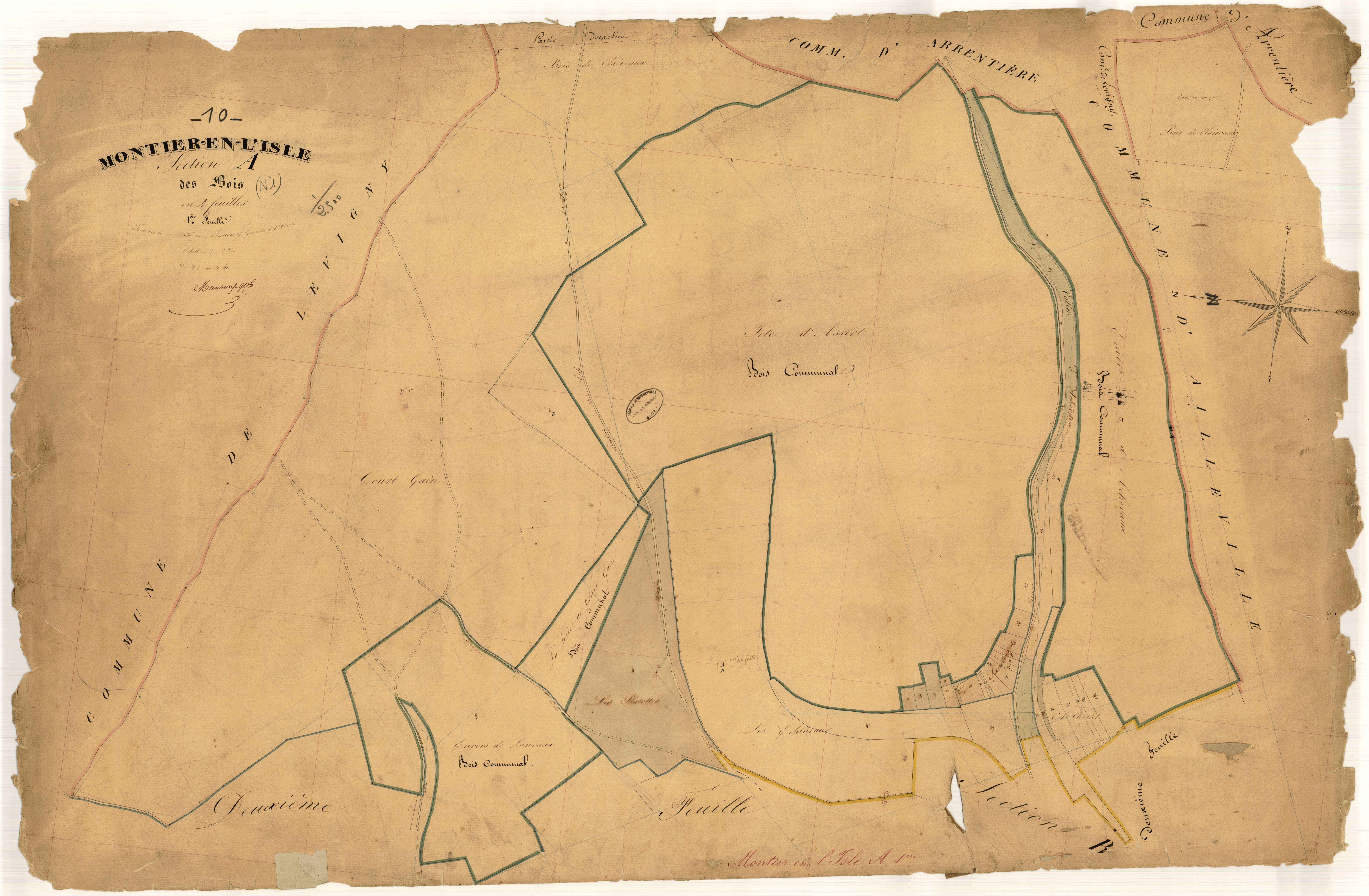 Montier-en-l'Isle, section A dite des Bois, feuille n° 1, parcelles n°1-41
